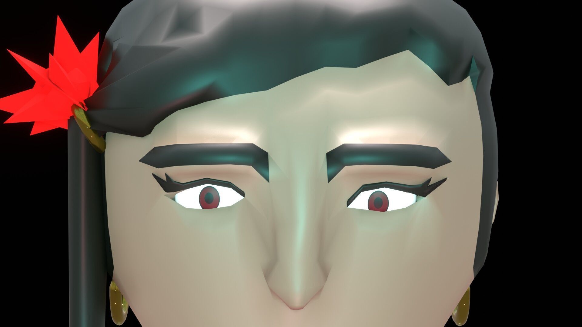 female Chinese low poly cartoon character Low-poly 3D model_18