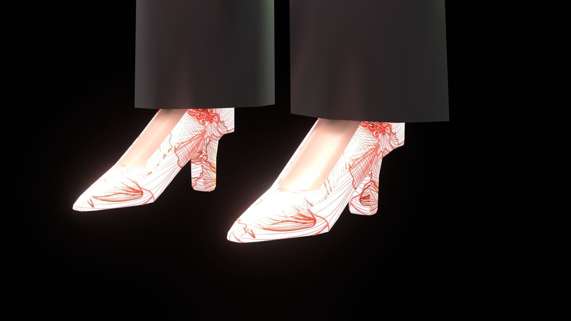 female Chinese low poly cartoon character Low-poly 3D model_16