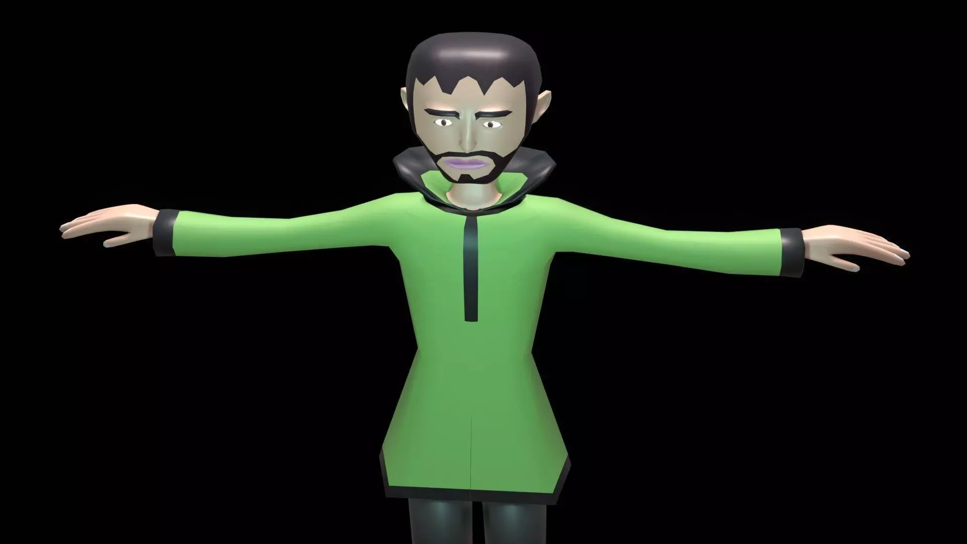 cartoon character man low poly Chinese Low-poly 3D model_0