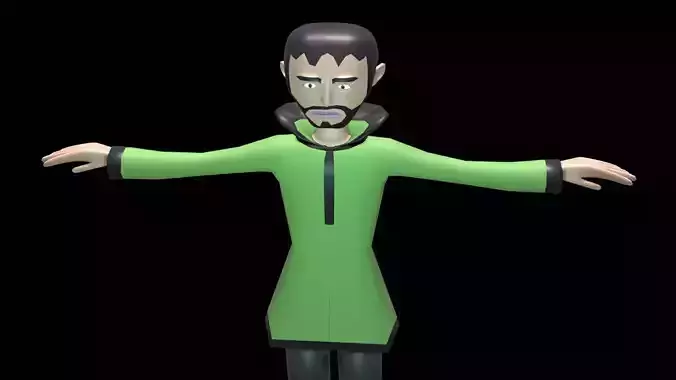 cartoon character man low poly Chinese Low-poly 3D model