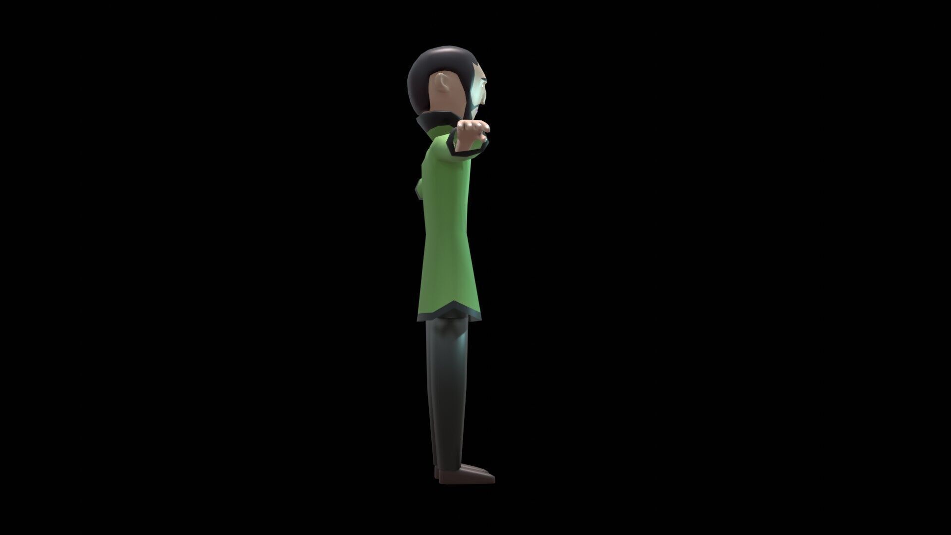 cartoon character man low poly Chinese Low-poly 3D model_7