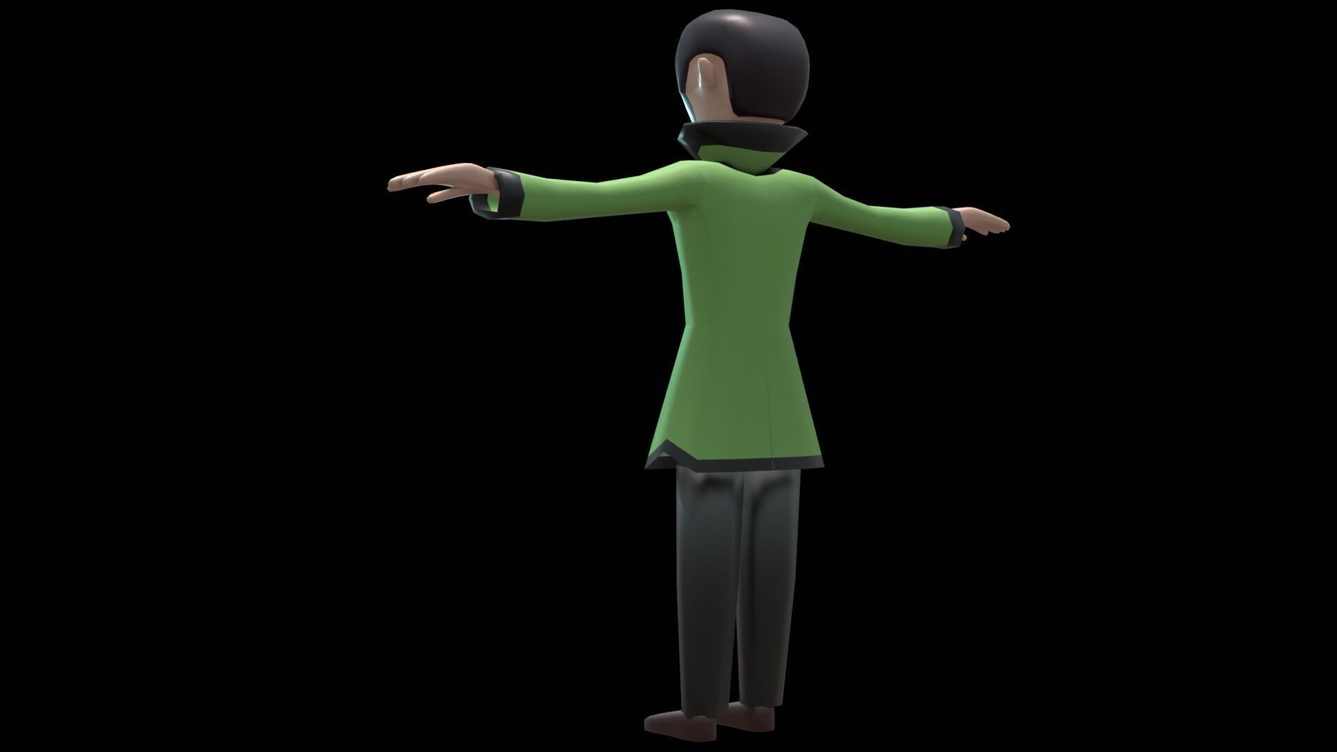 cartoon character man low poly Chinese Low-poly 3D model_5
