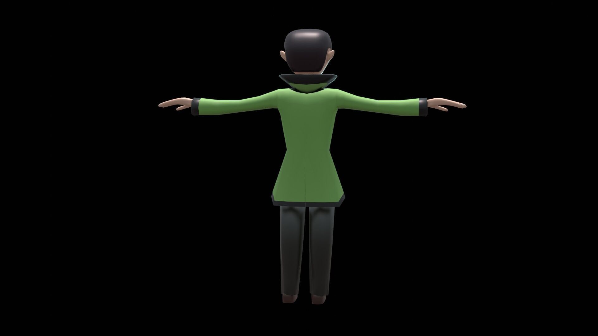 cartoon character man low poly Chinese Low-poly 3D model_6