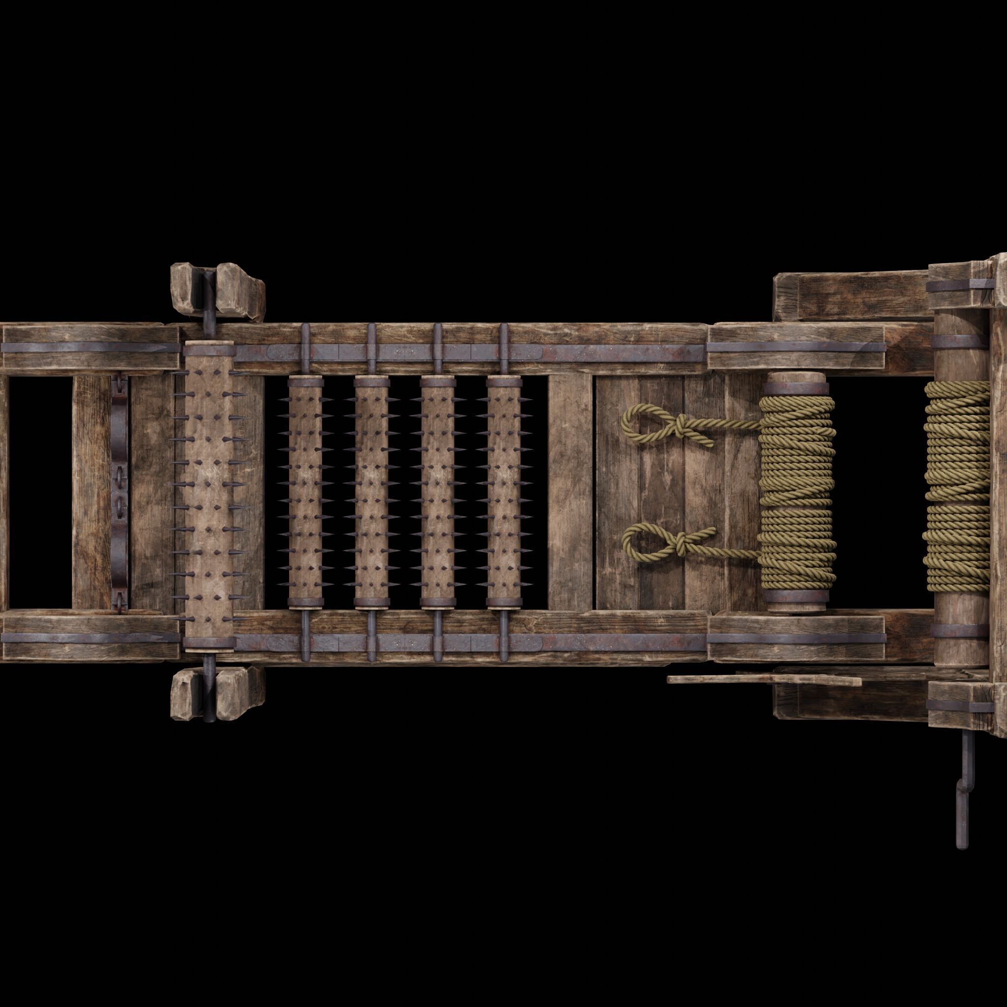 NANITE MODULAR TORTURE RACK - 5-PIECE MEDIEVAL DEVICE PACK Low-poly 3D model_4