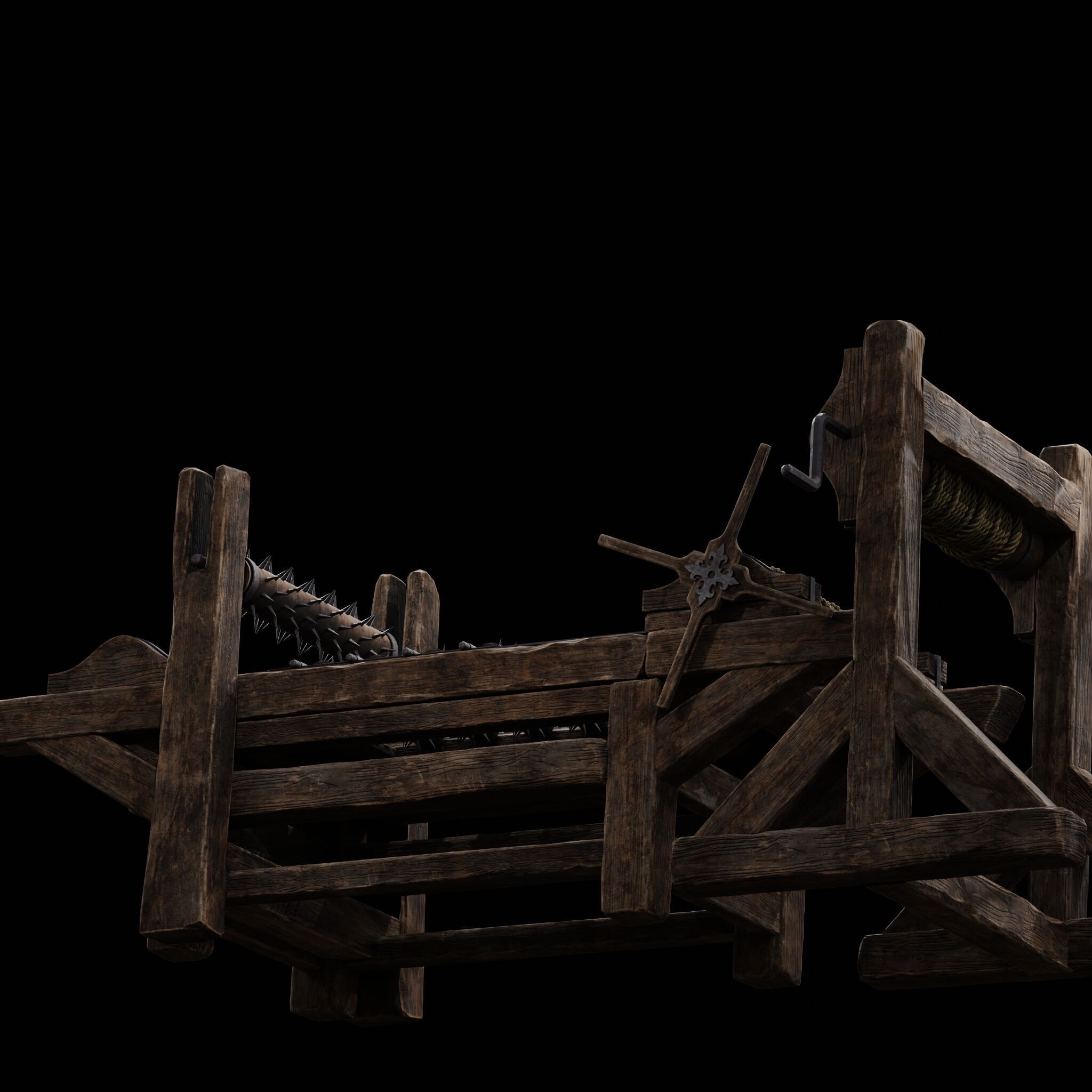 NANITE MODULAR TORTURE RACK - 5-PIECE MEDIEVAL DEVICE PACK Low-poly 3D model_43