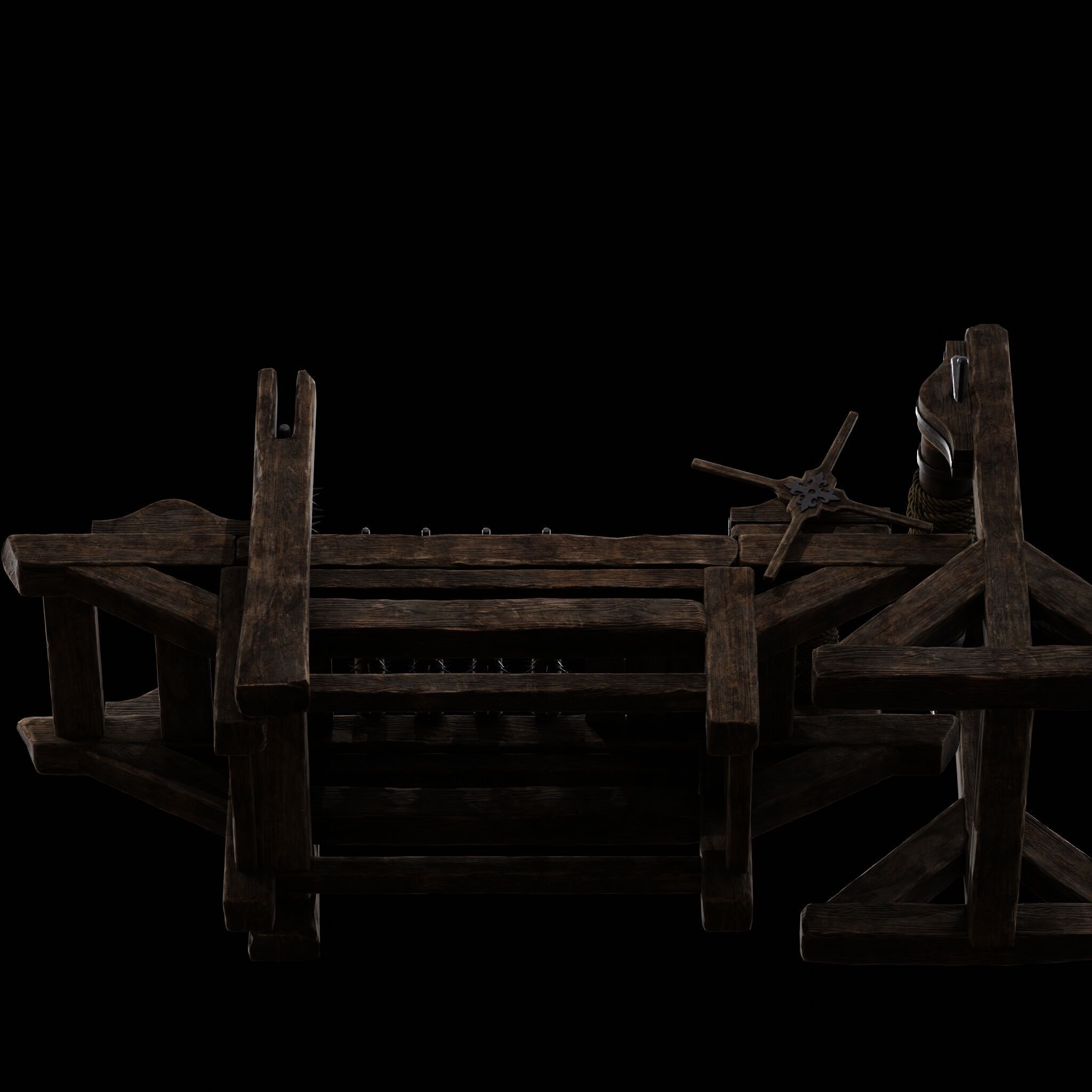 NANITE MODULAR TORTURE RACK - 5-PIECE MEDIEVAL DEVICE PACK Low-poly 3D model_32
