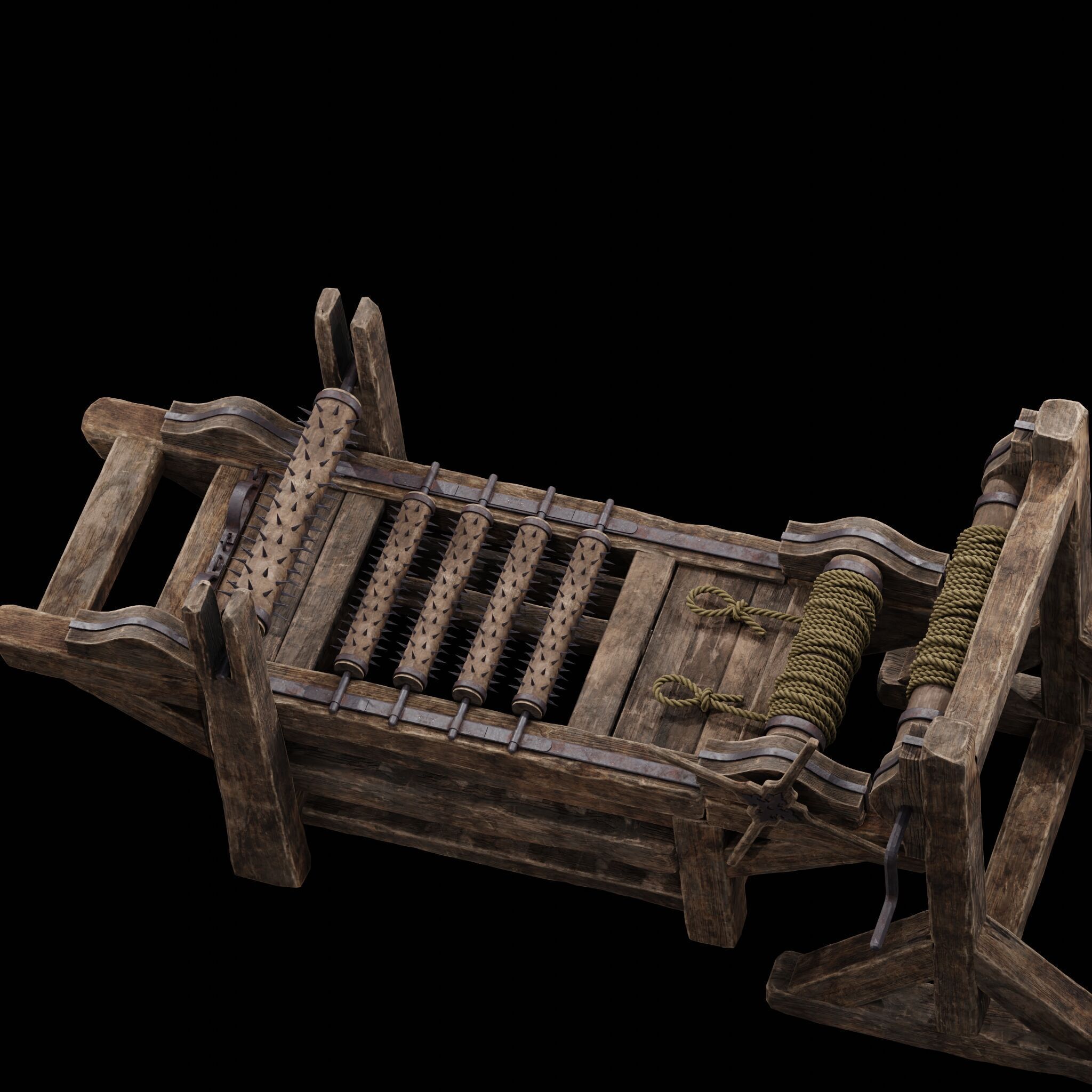 NANITE MODULAR TORTURE RACK - 5-PIECE MEDIEVAL DEVICE PACK Low-poly 3D model_41