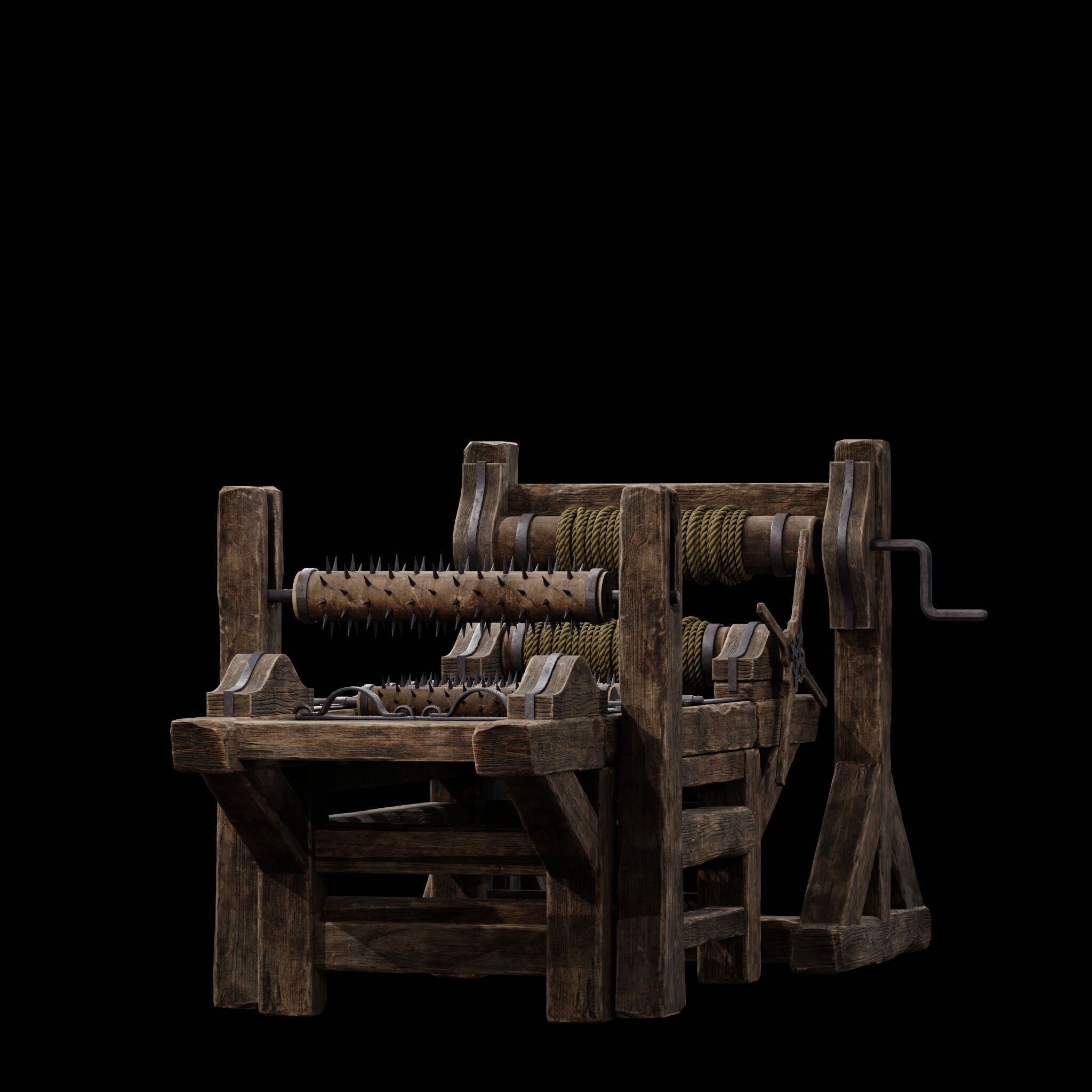 NANITE MODULAR TORTURE RACK - 5-PIECE MEDIEVAL DEVICE PACK Low-poly 3D model_18
