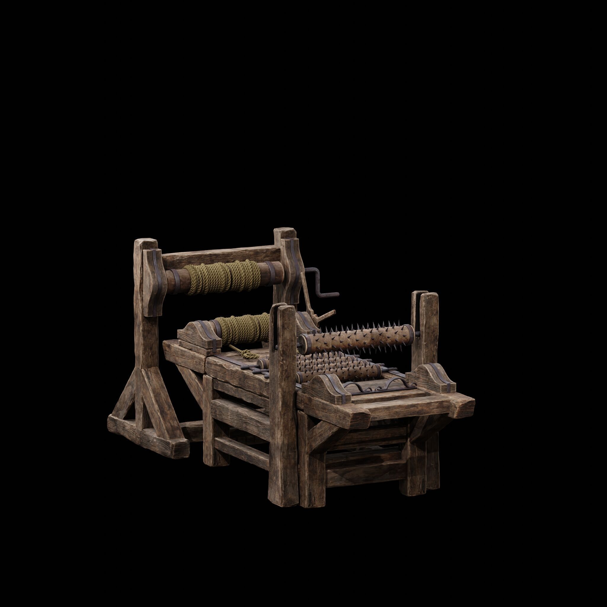 NANITE MODULAR TORTURE RACK - 5-PIECE MEDIEVAL DEVICE PACK Low-poly 3D model_13