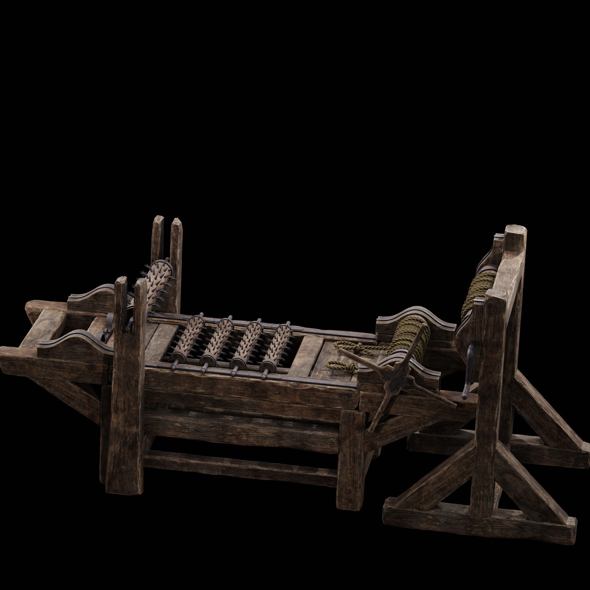 NANITE MODULAR TORTURE RACK - 5-PIECE MEDIEVAL DEVICE PACK Low-poly 3D model_20