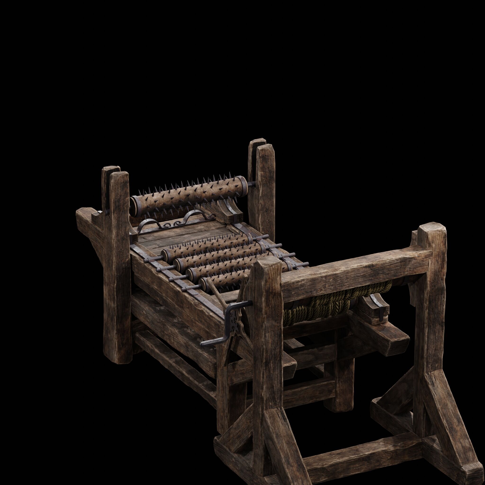 NANITE MODULAR TORTURE RACK - 5-PIECE MEDIEVAL DEVICE PACK Low-poly 3D model_25