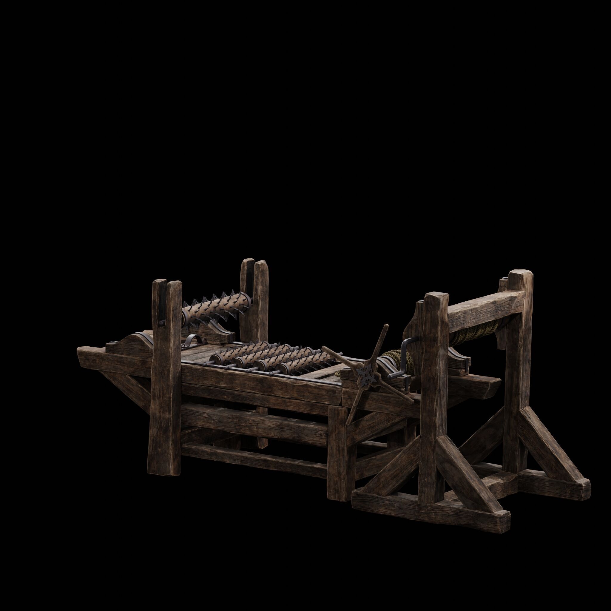 NANITE MODULAR TORTURE RACK - 5-PIECE MEDIEVAL DEVICE PACK Low-poly 3D model_24