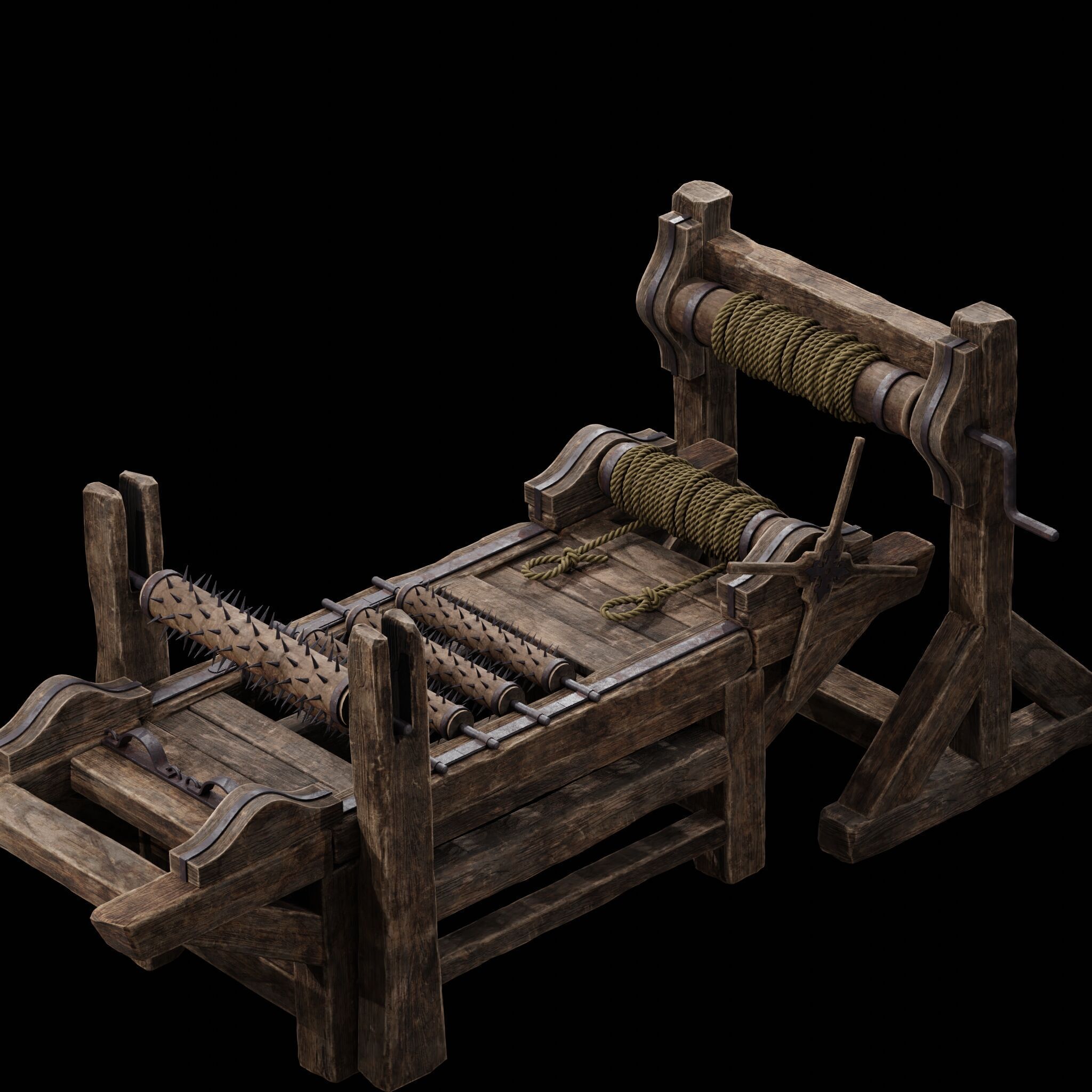 NANITE MODULAR TORTURE RACK - 5-PIECE MEDIEVAL DEVICE PACK Low-poly 3D model_27