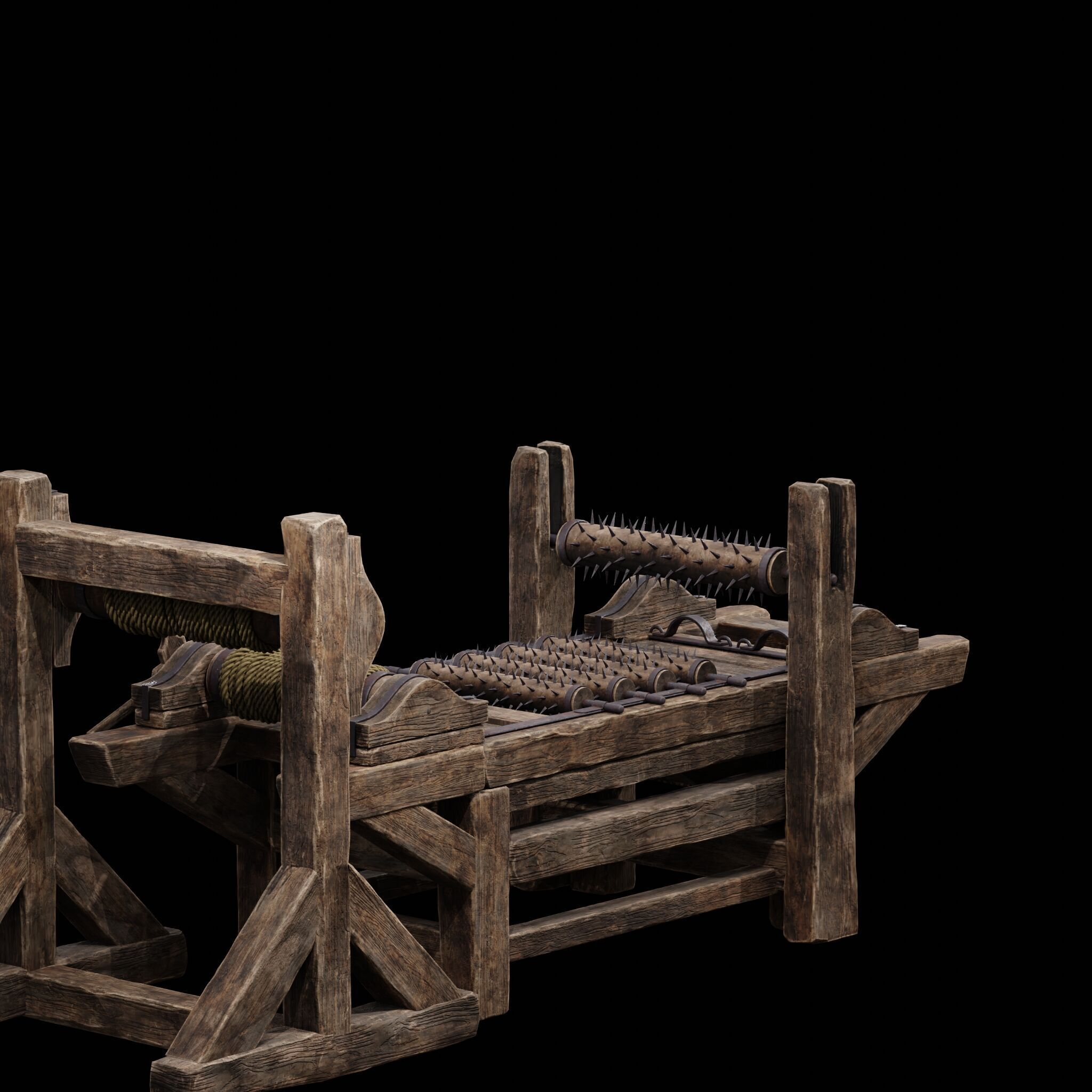 NANITE MODULAR TORTURE RACK - 5-PIECE MEDIEVAL DEVICE PACK Low-poly 3D model_14