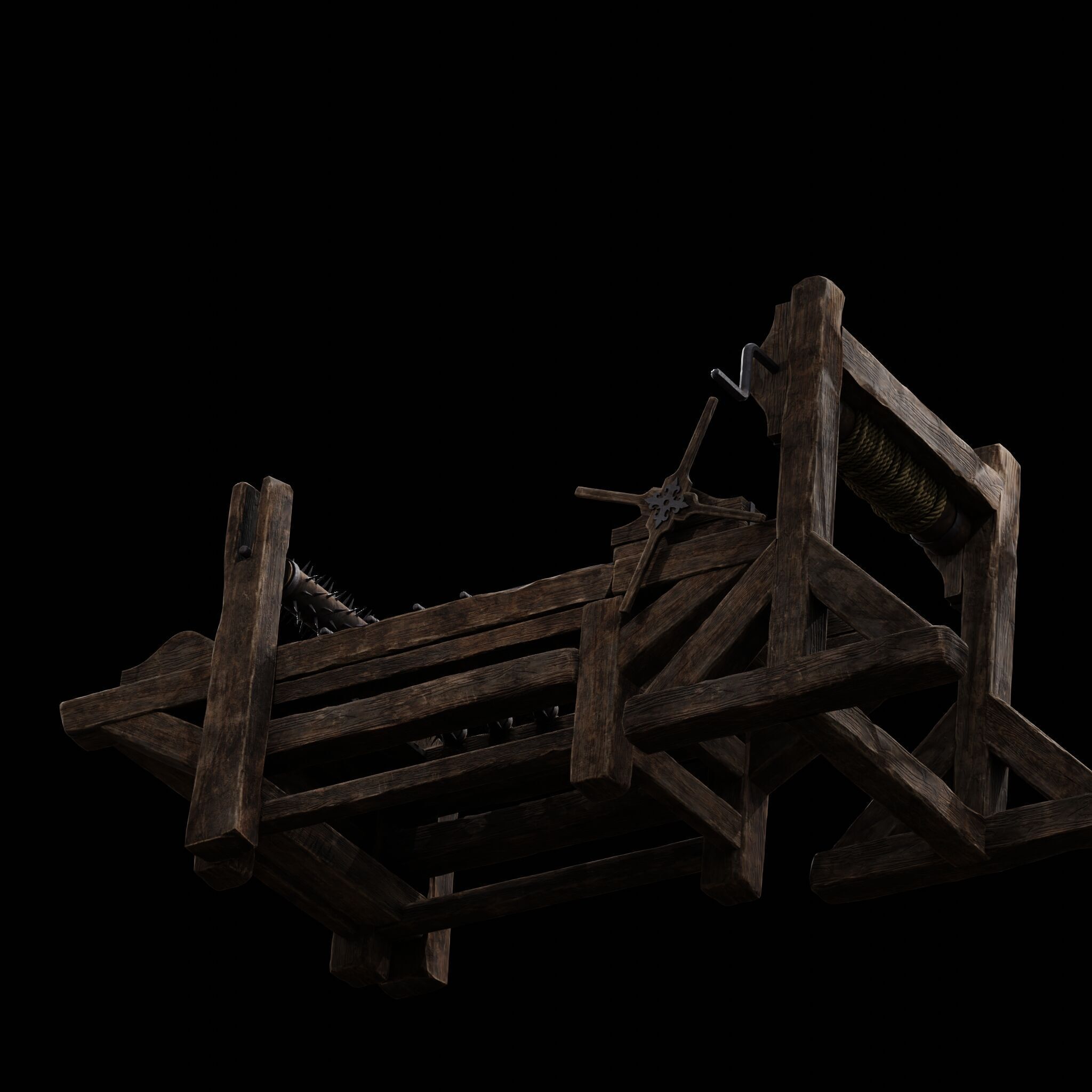 NANITE MODULAR TORTURE RACK - 5-PIECE MEDIEVAL DEVICE PACK Low-poly 3D model_36