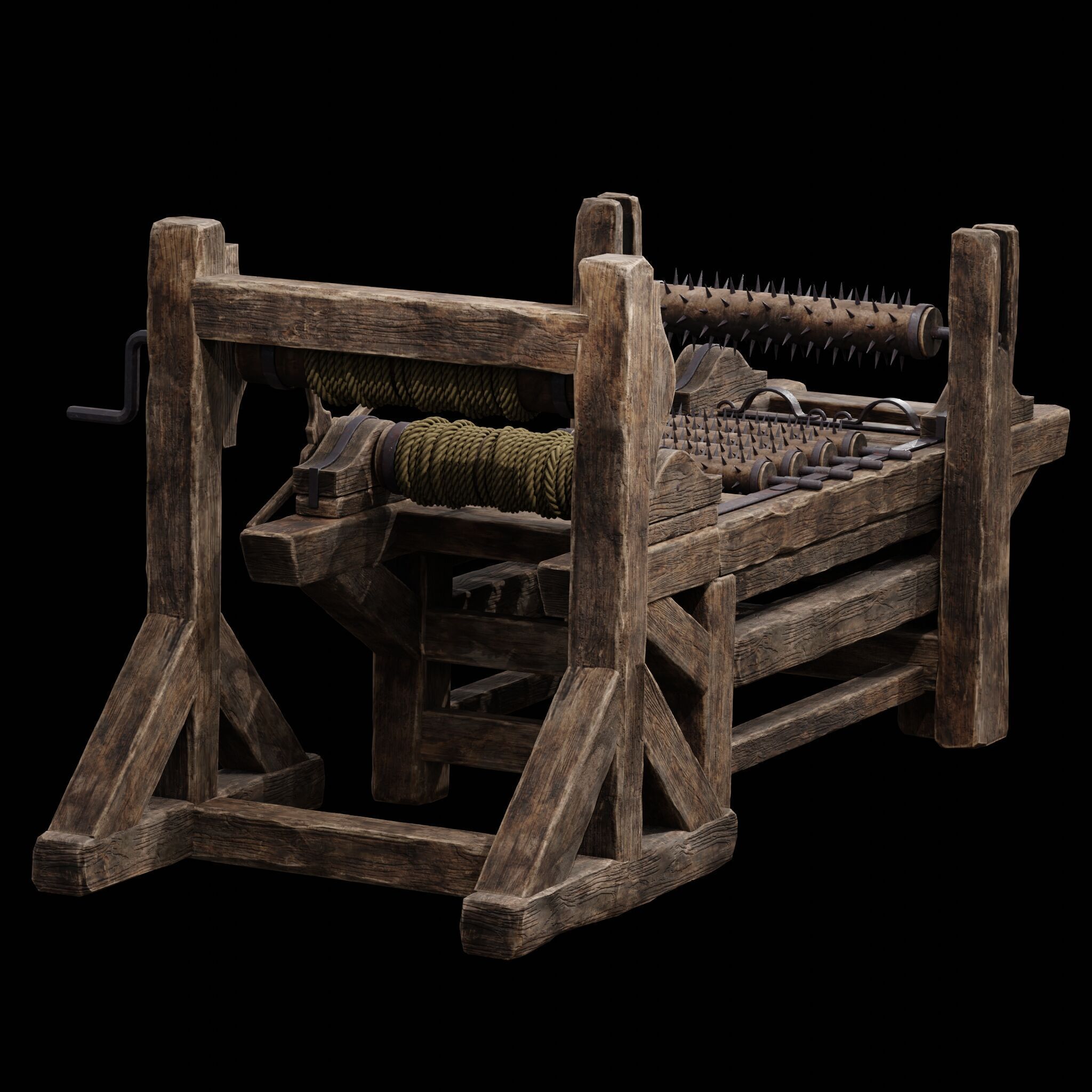 NANITE MODULAR TORTURE RACK - 5-PIECE MEDIEVAL DEVICE PACK Low-poly 3D model_3