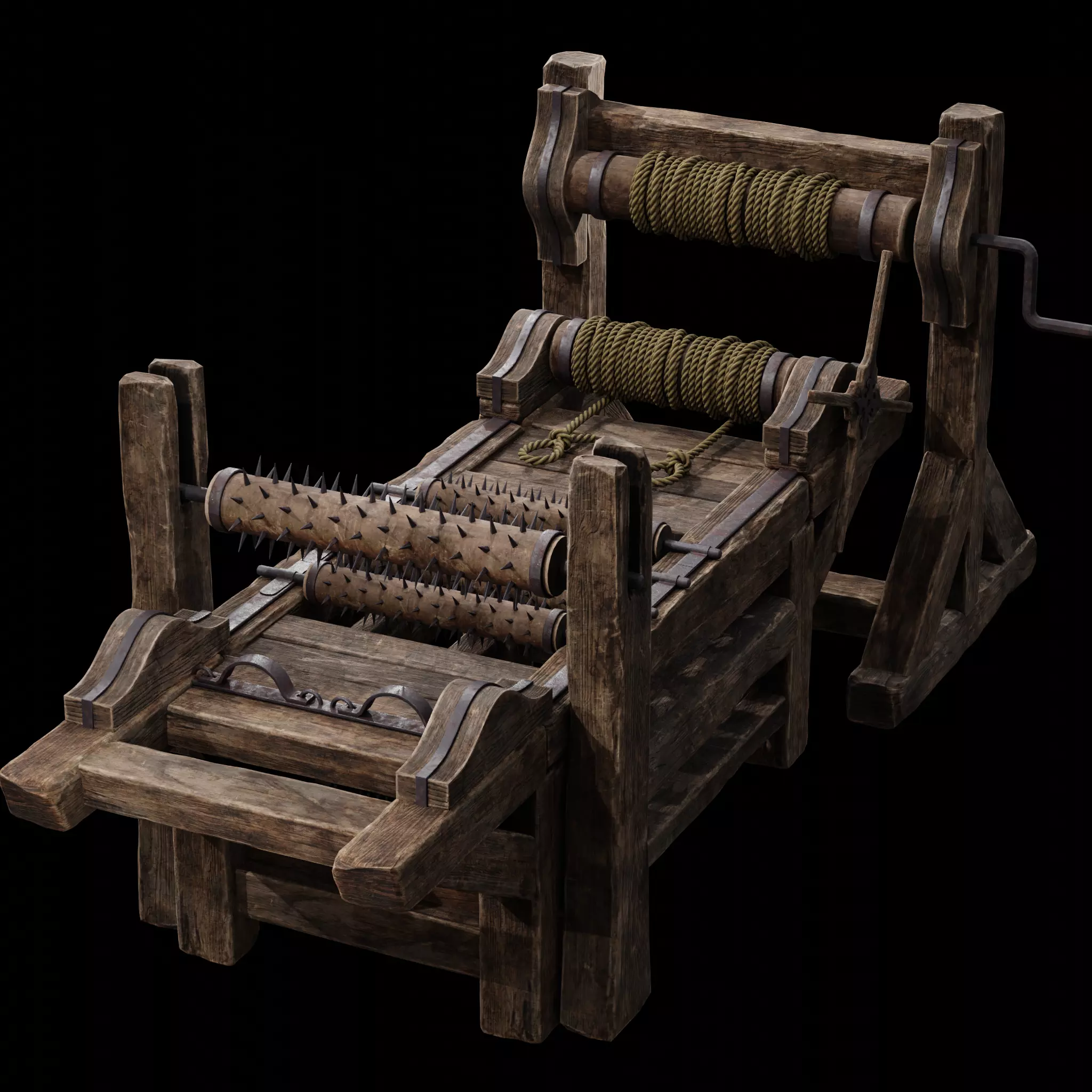 NANITE MODULAR TORTURE RACK - 5-PIECE MEDIEVAL DEVICE PACK Low-poly 3D model_0