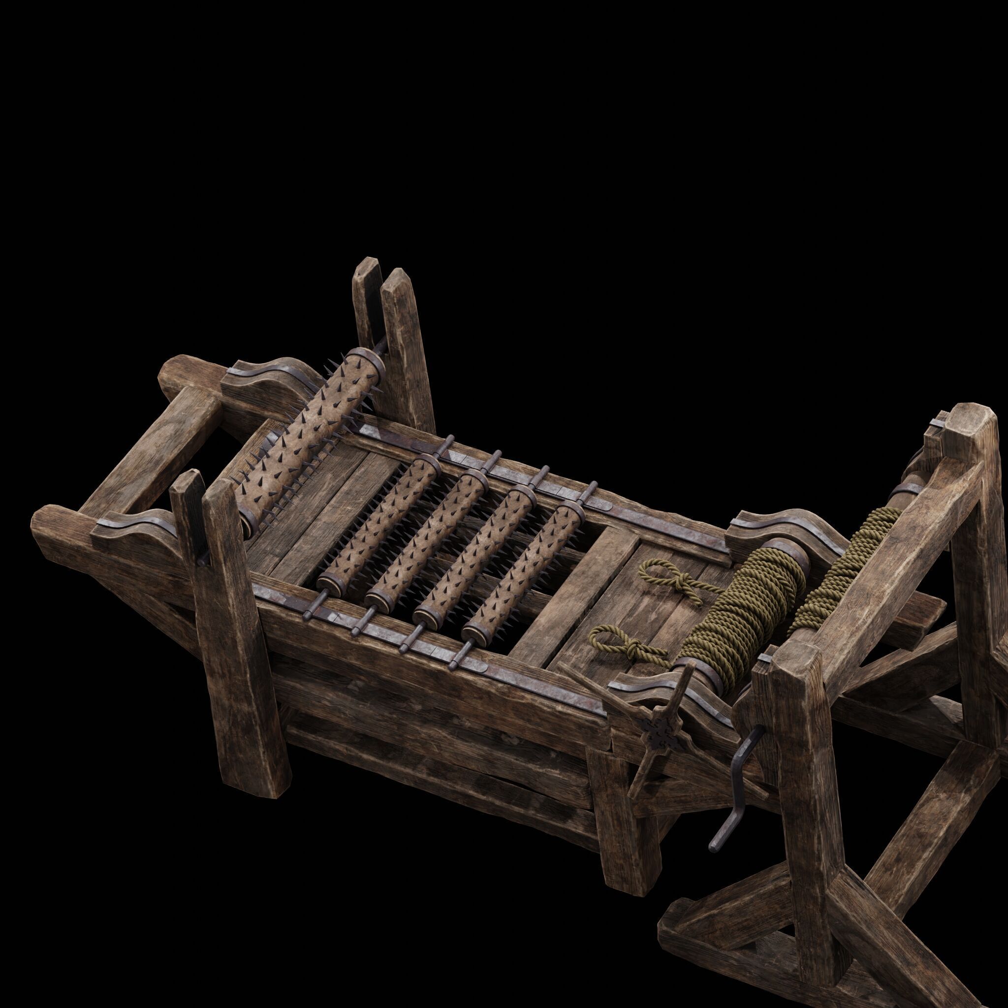 NANITE MODULAR TORTURE RACK - 5-PIECE MEDIEVAL DEVICE PACK Low-poly 3D model_30