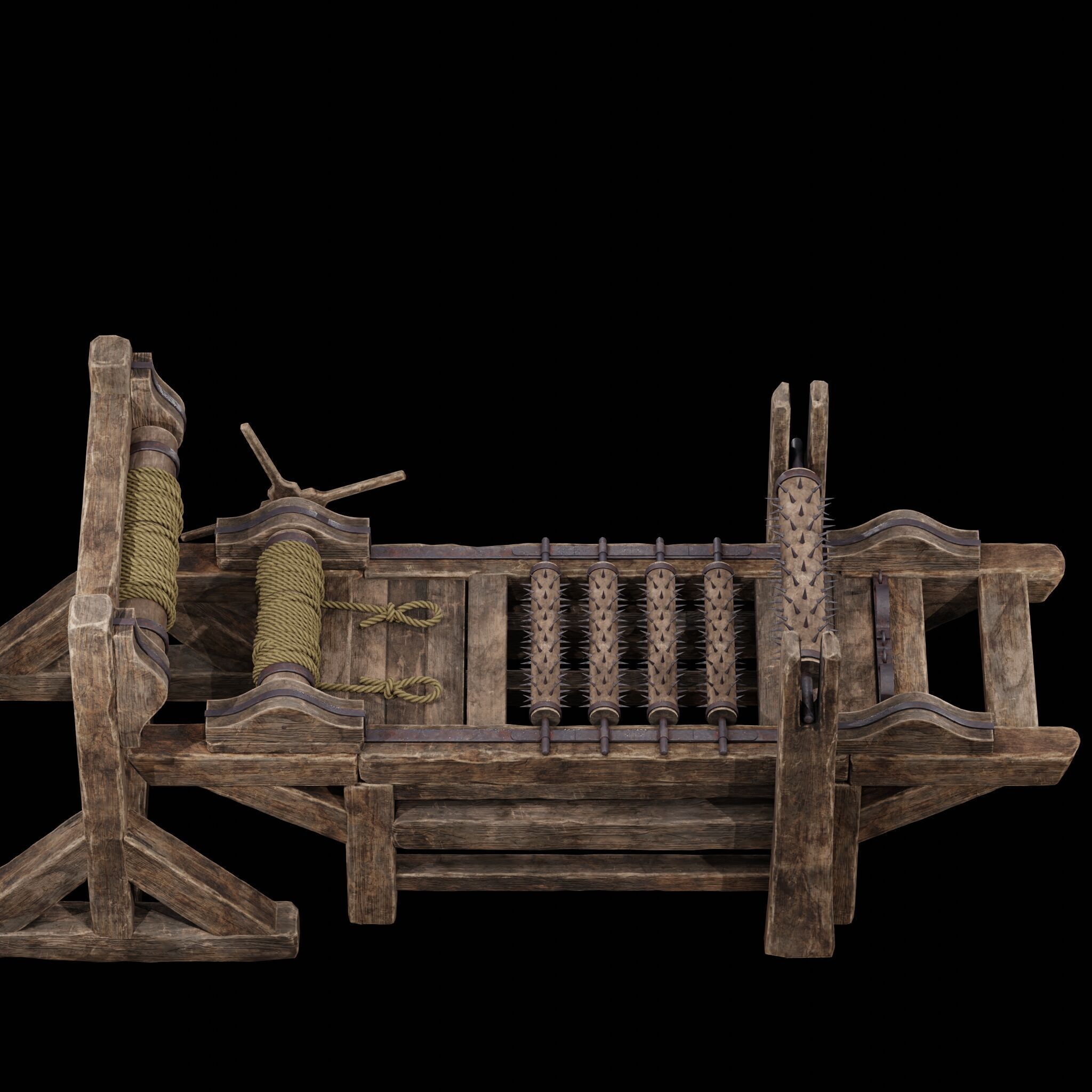 NANITE MODULAR TORTURE RACK - 5-PIECE MEDIEVAL DEVICE PACK Low-poly 3D model_34