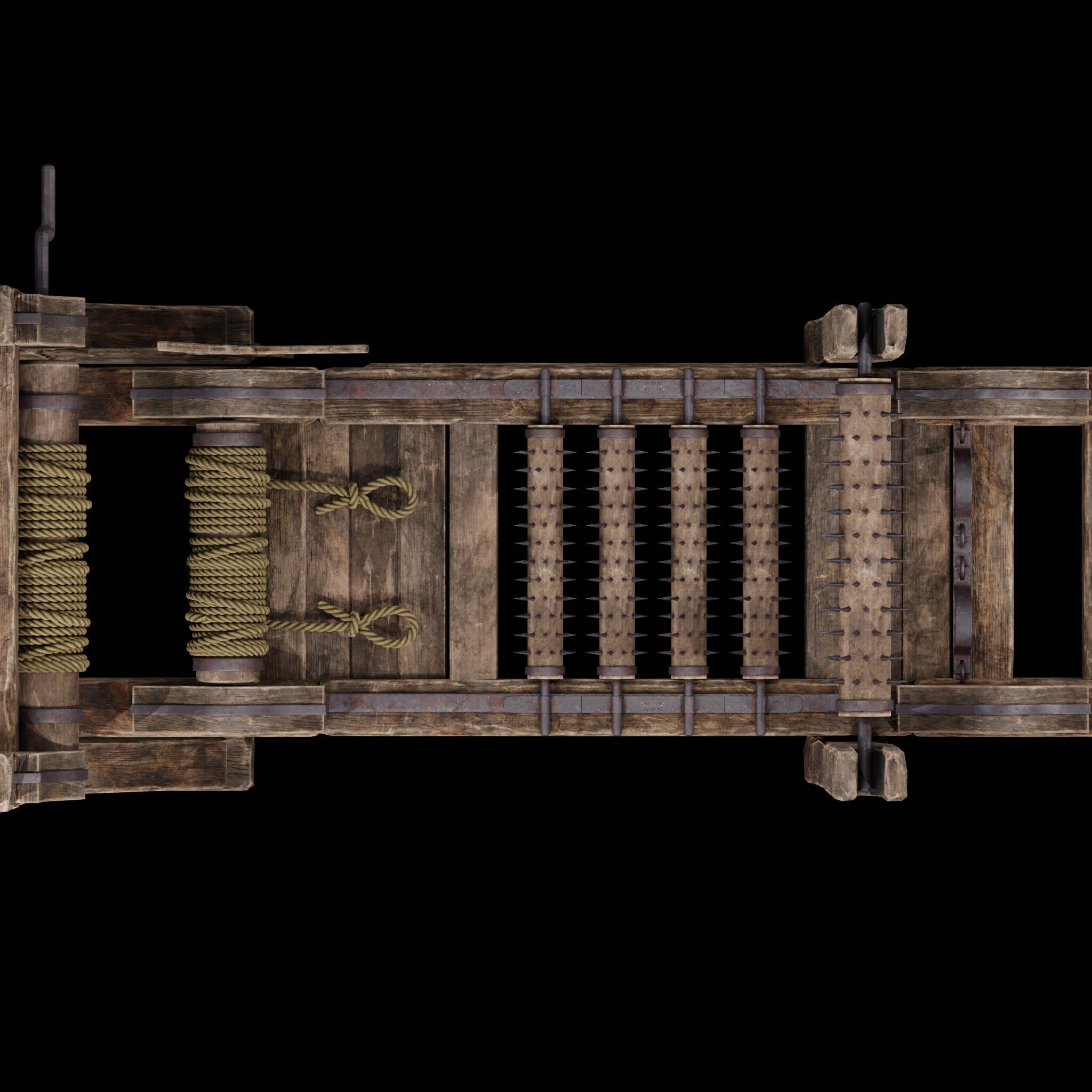 NANITE MODULAR TORTURE RACK - 5-PIECE MEDIEVAL DEVICE PACK Low-poly 3D model_38