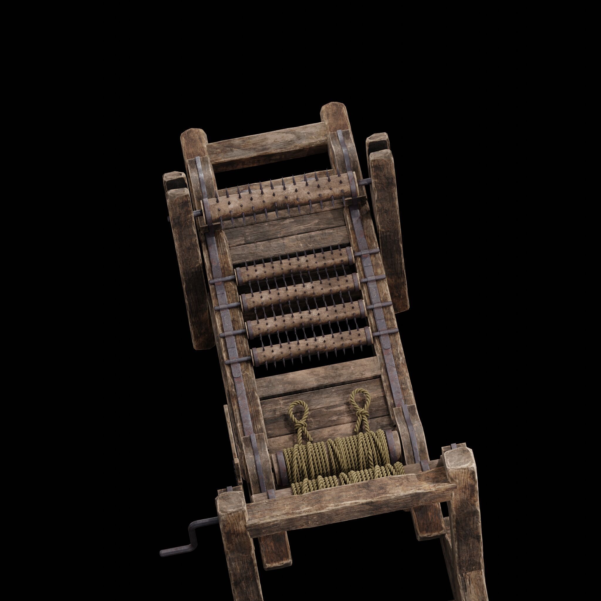 NANITE MODULAR TORTURE RACK - 5-PIECE MEDIEVAL DEVICE PACK Low-poly 3D model_40