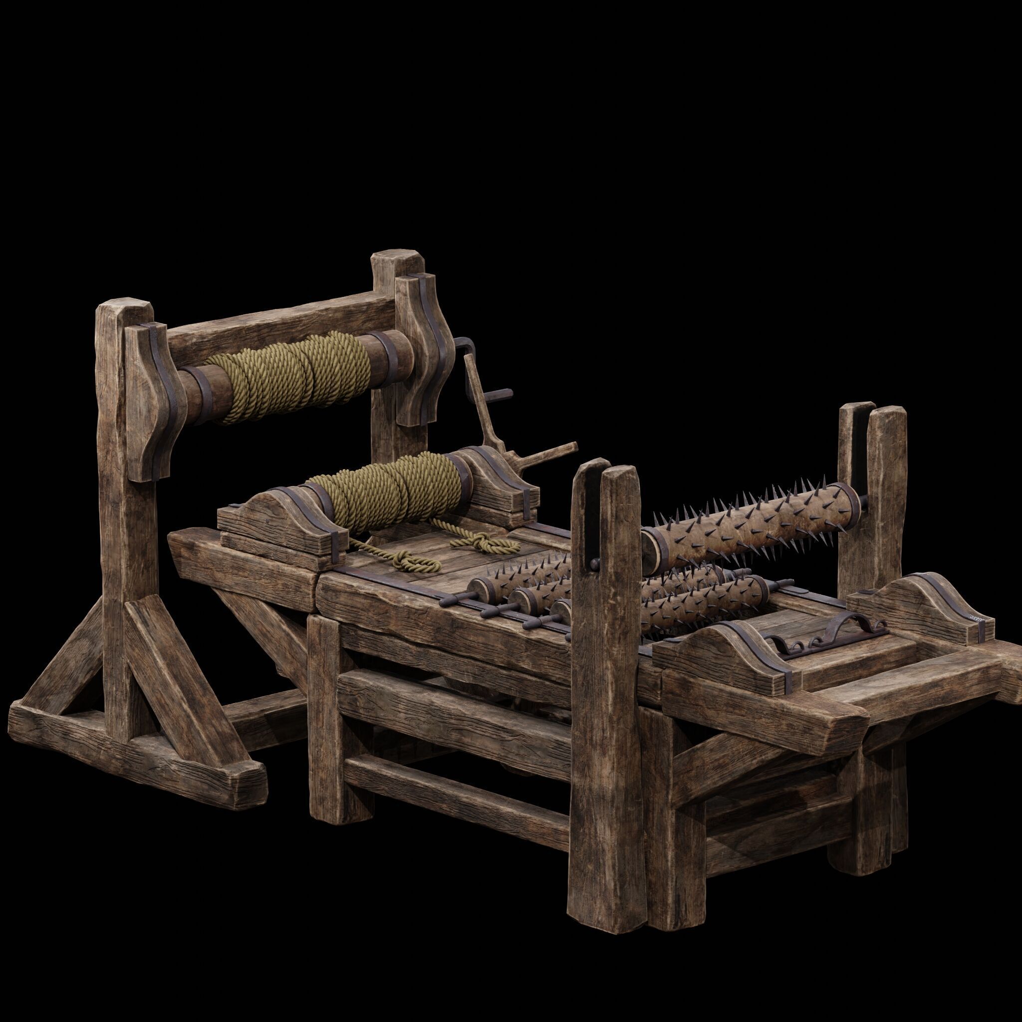 NANITE MODULAR TORTURE RACK - 5-PIECE MEDIEVAL DEVICE PACK Low-poly 3D model_22