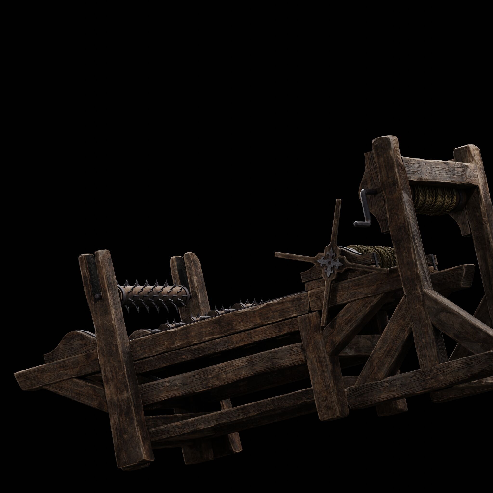 NANITE MODULAR TORTURE RACK - 5-PIECE MEDIEVAL DEVICE PACK Low-poly 3D model_46