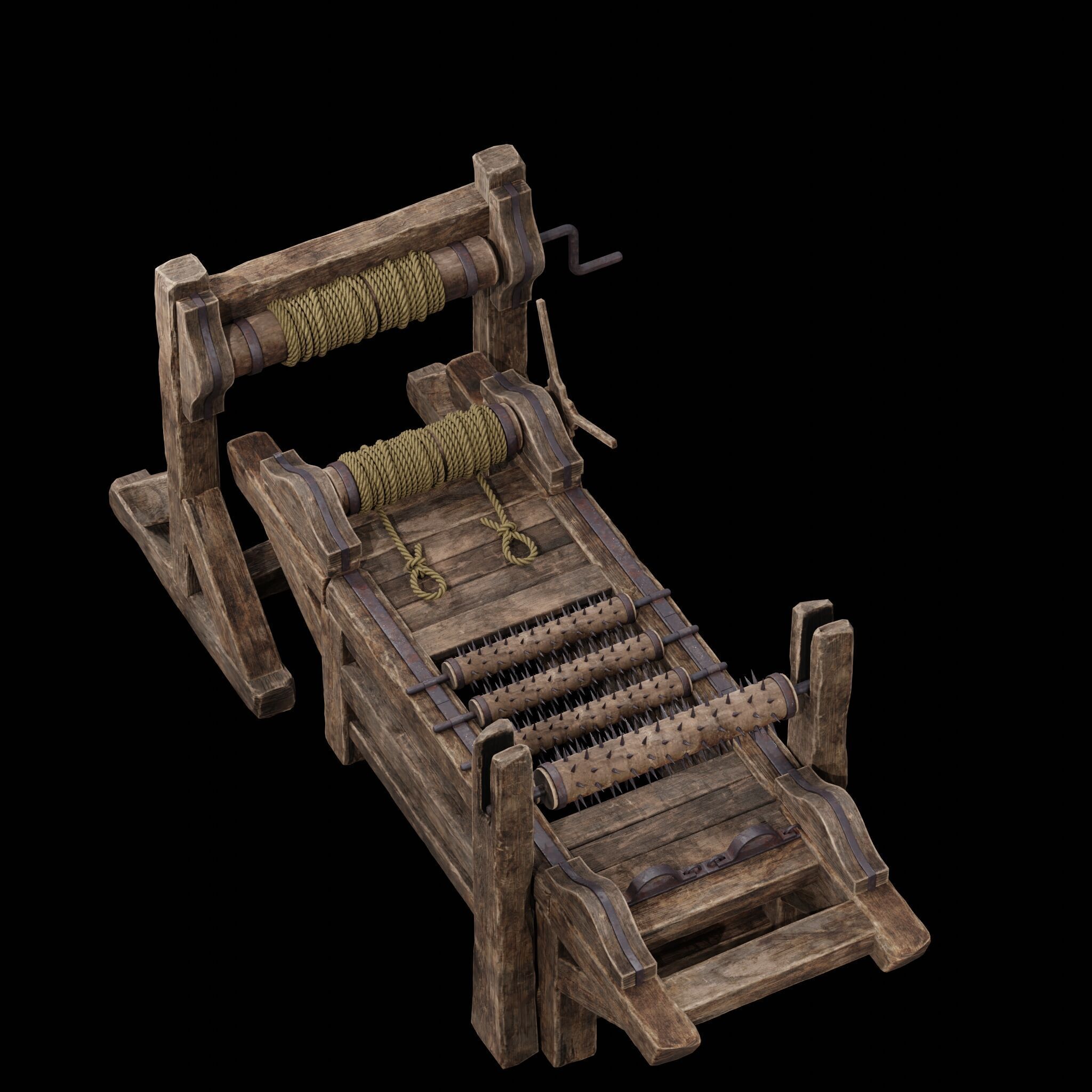 NANITE MODULAR TORTURE RACK - 5-PIECE MEDIEVAL DEVICE PACK Low-poly 3D model_29