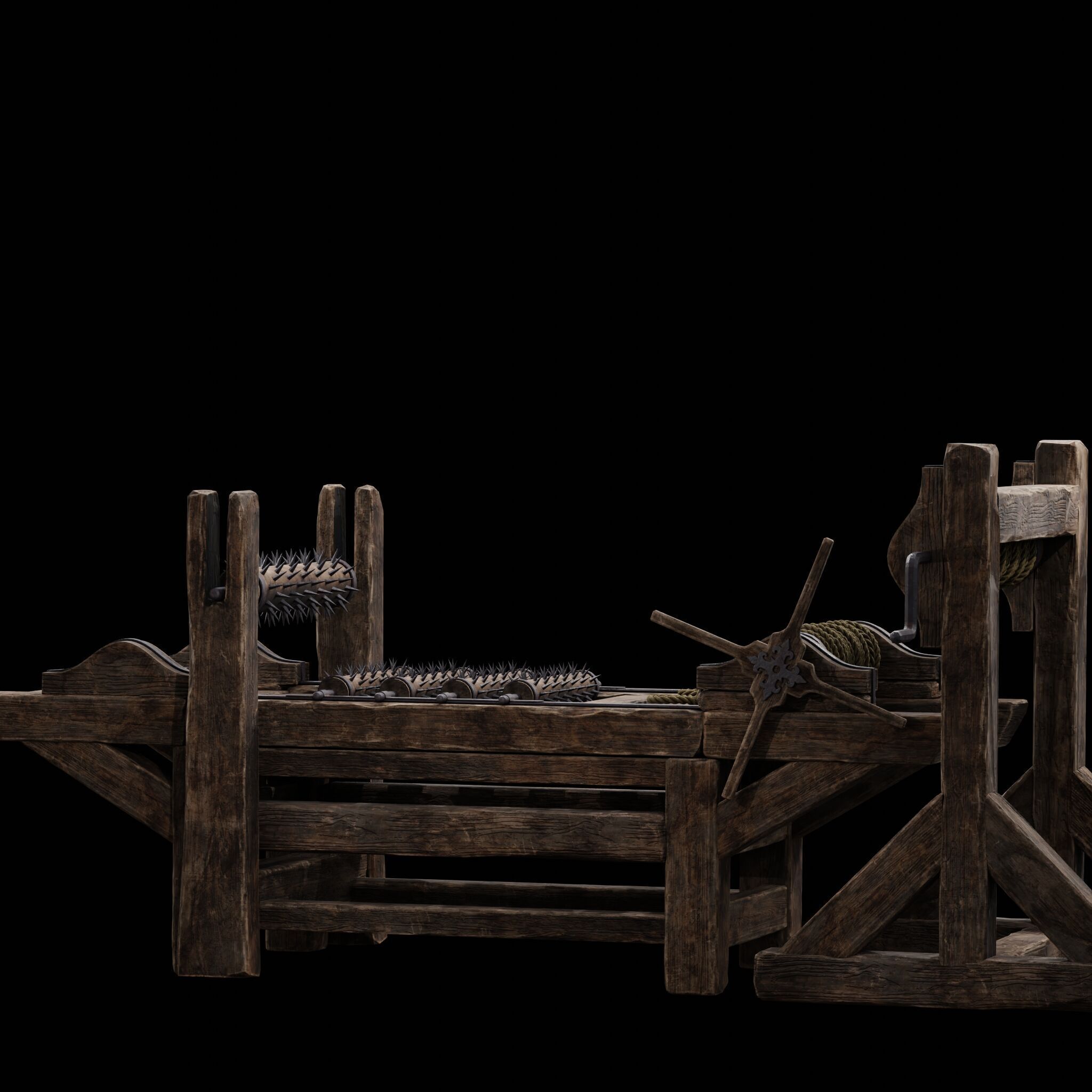 NANITE MODULAR TORTURE RACK - 5-PIECE MEDIEVAL DEVICE PACK Low-poly 3D model_42