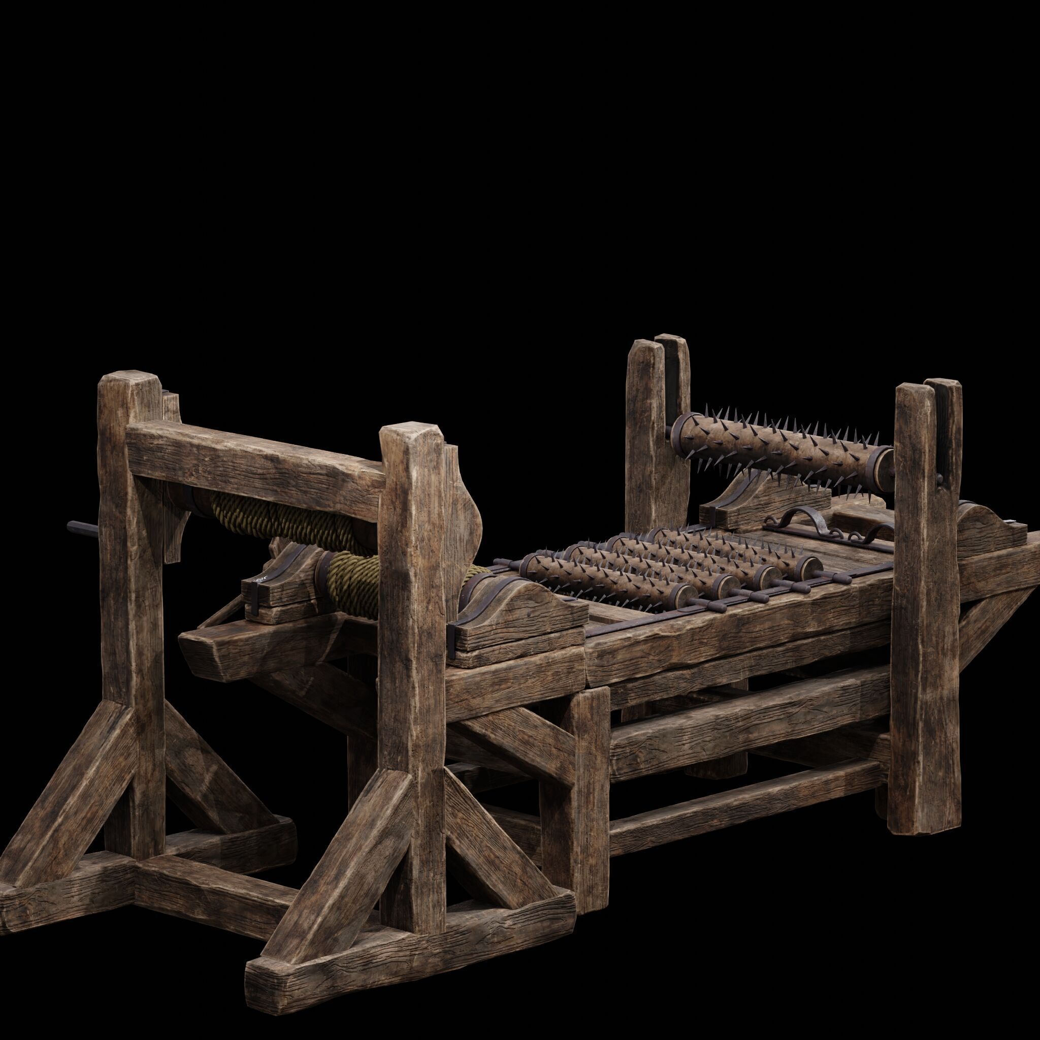 NANITE MODULAR TORTURE RACK - 5-PIECE MEDIEVAL DEVICE PACK Low-poly 3D model_21