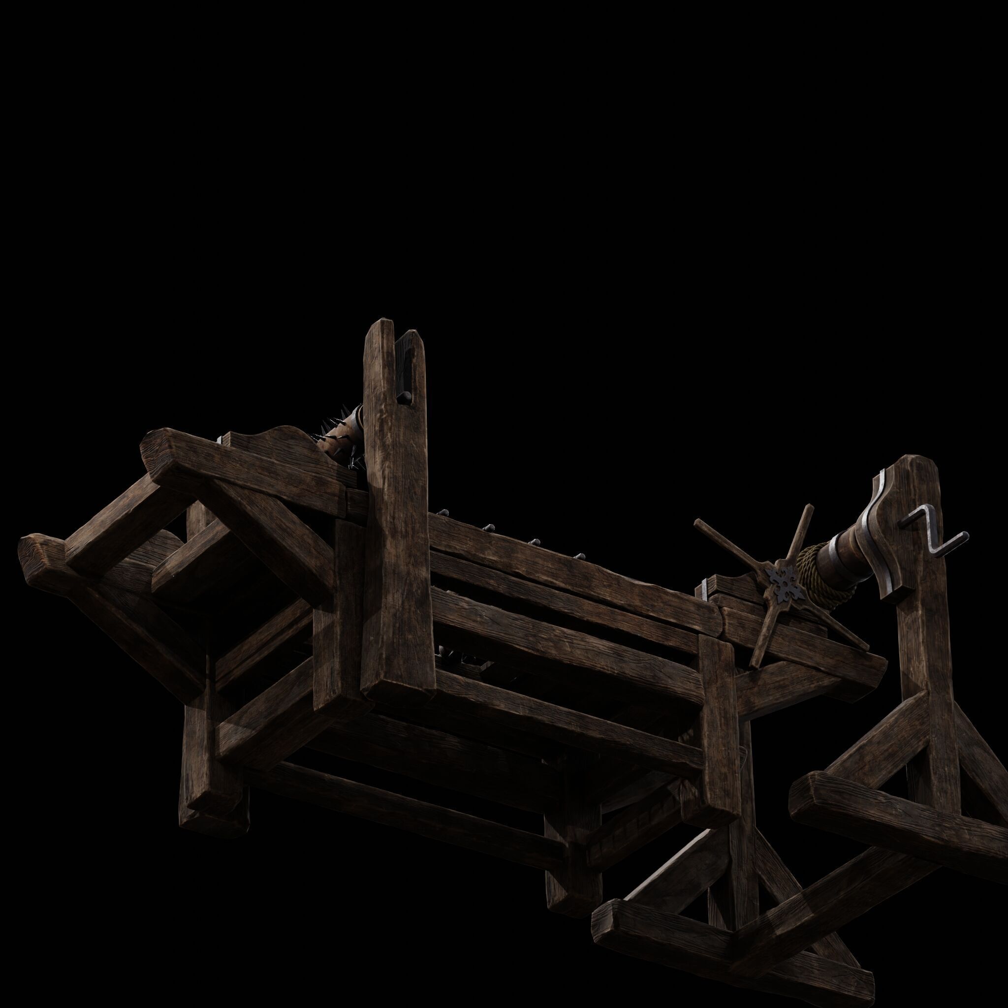 NANITE MODULAR TORTURE RACK - 5-PIECE MEDIEVAL DEVICE PACK Low-poly 3D model_31