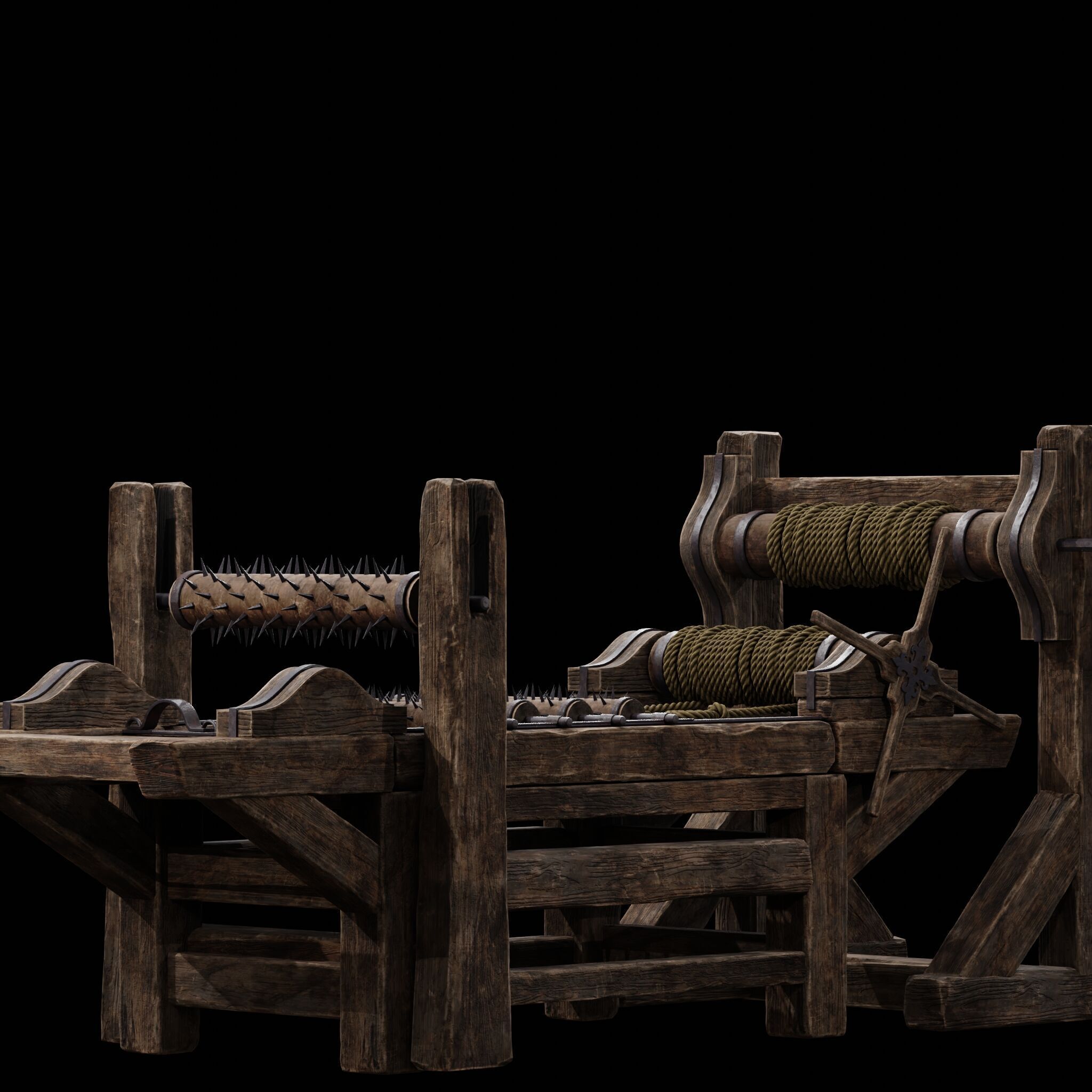 NANITE MODULAR TORTURE RACK - 5-PIECE MEDIEVAL DEVICE PACK Low-poly 3D model_15