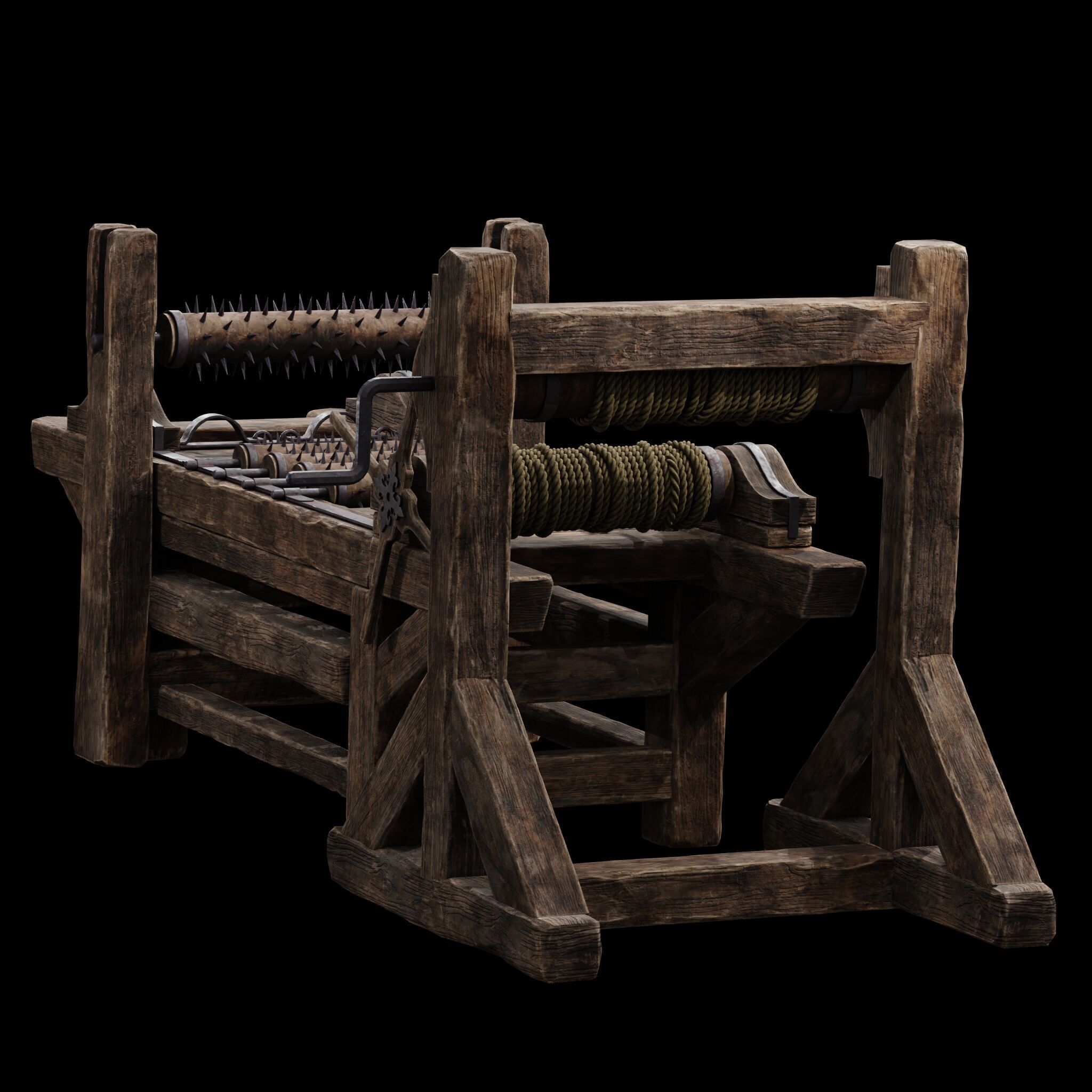 NANITE MODULAR TORTURE RACK - 5-PIECE MEDIEVAL DEVICE PACK Low-poly 3D model_44