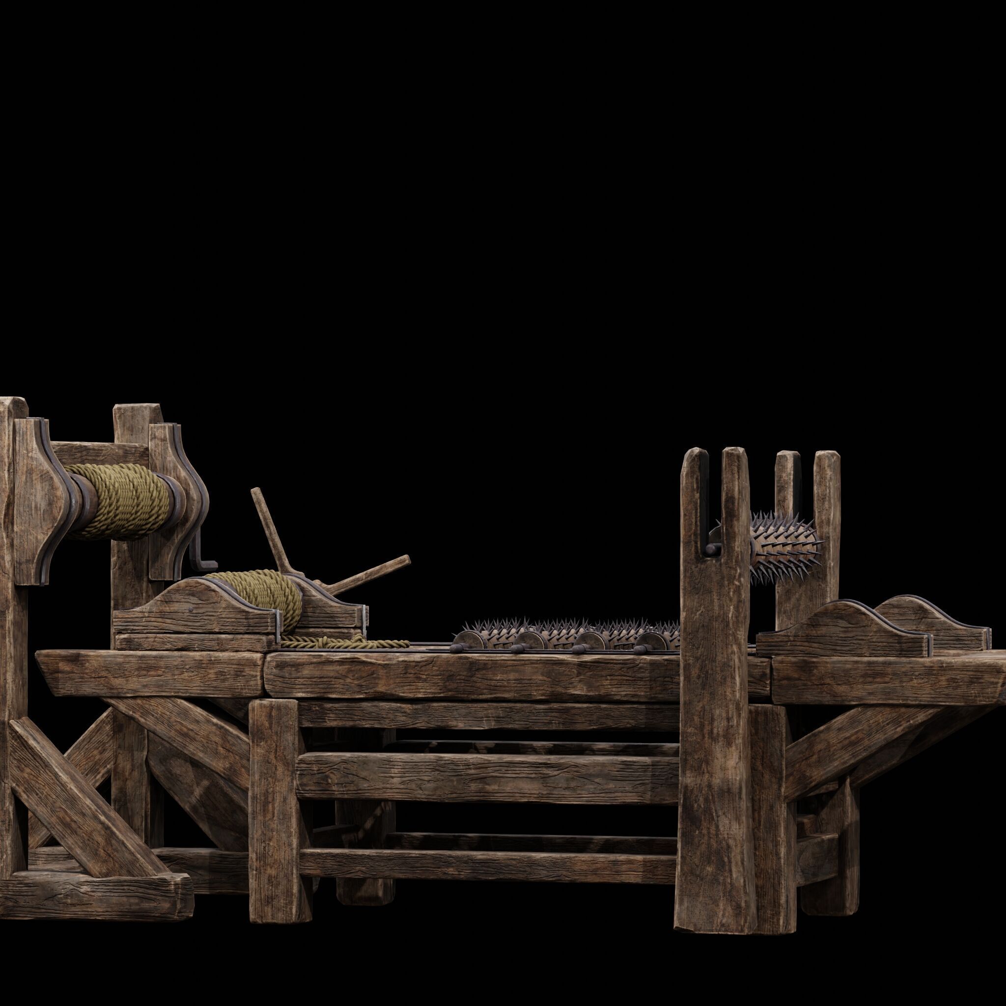 NANITE MODULAR TORTURE RACK - 5-PIECE MEDIEVAL DEVICE PACK Low-poly 3D model_23