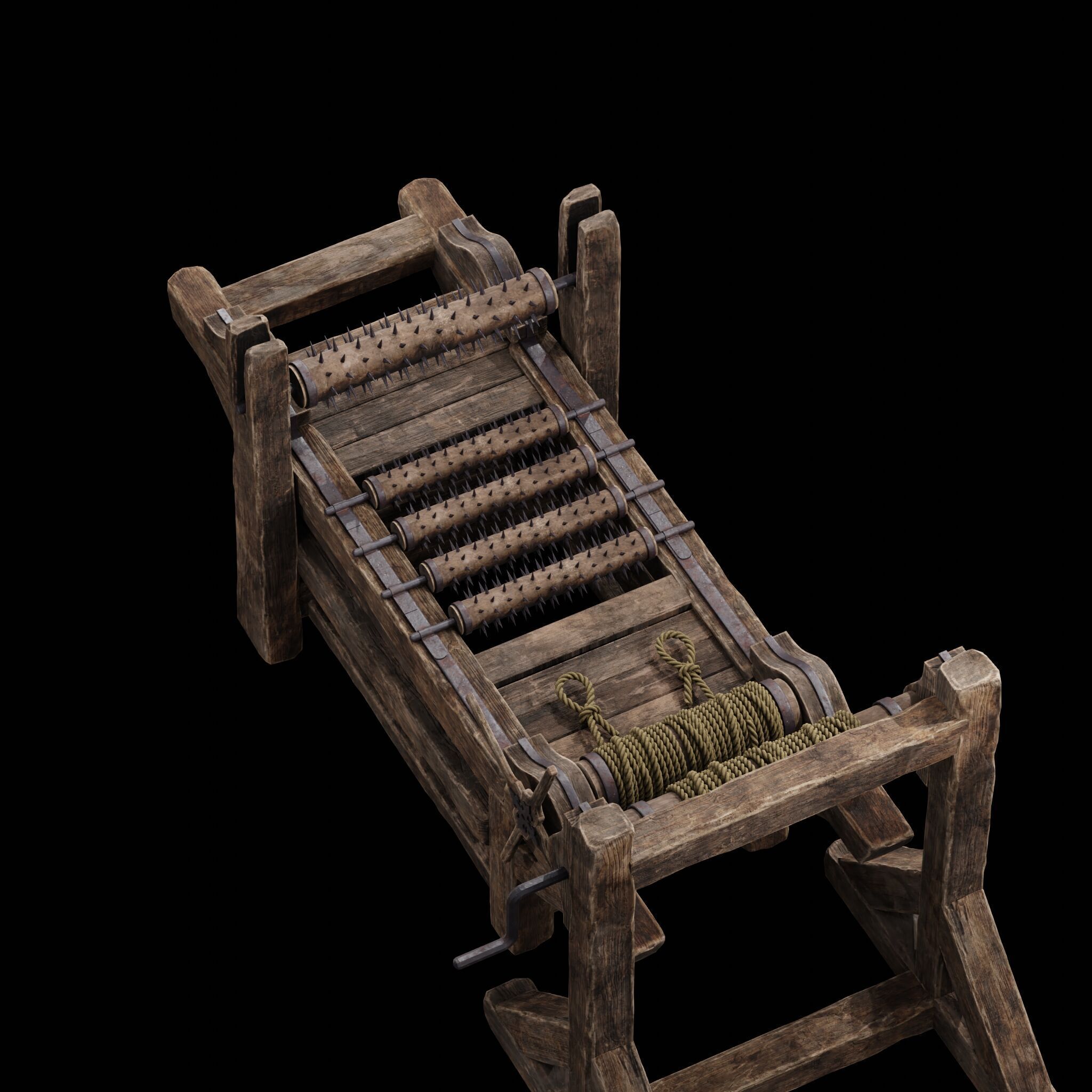 NANITE MODULAR TORTURE RACK - 5-PIECE MEDIEVAL DEVICE PACK Low-poly 3D model_39