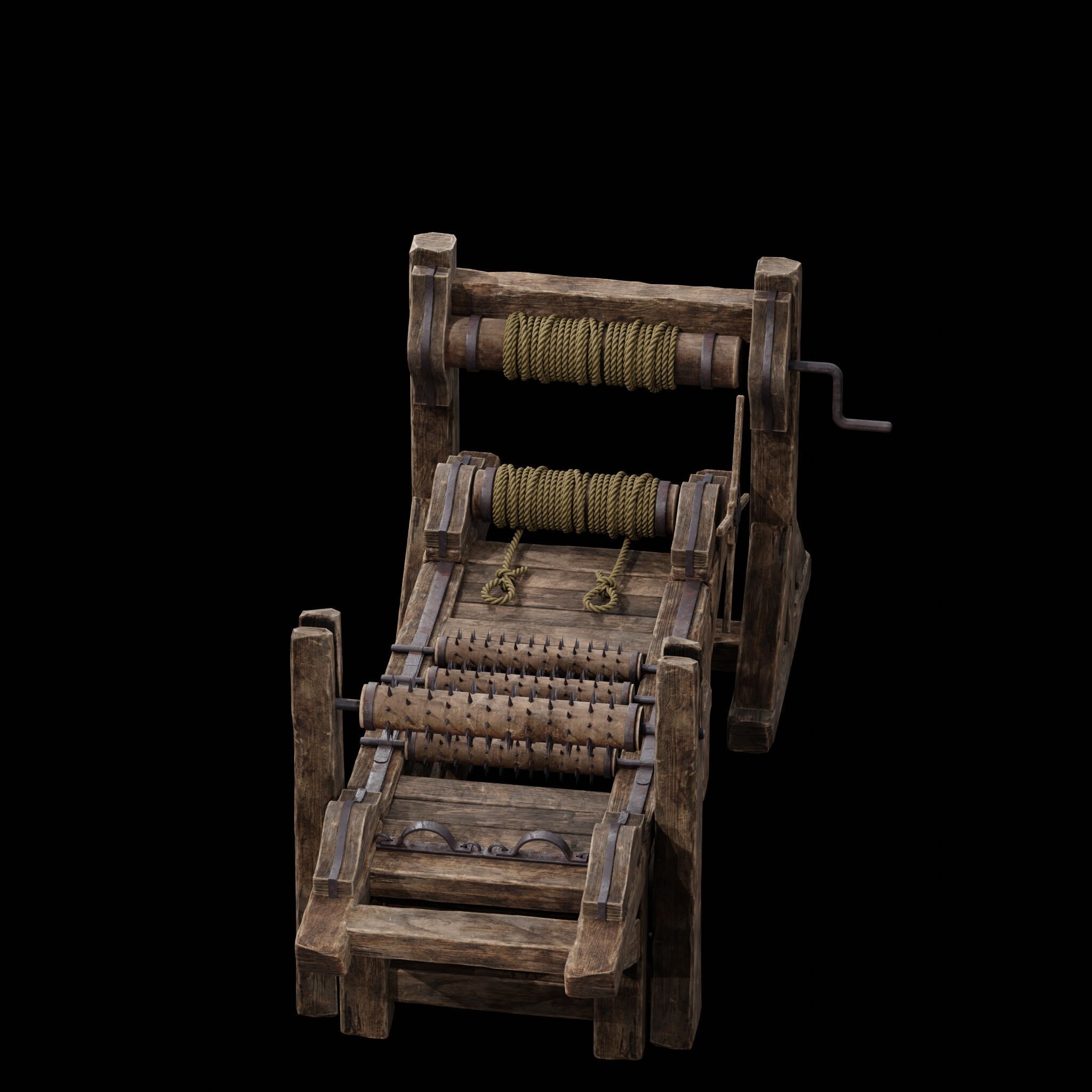 NANITE MODULAR TORTURE RACK - 5-PIECE MEDIEVAL DEVICE PACK Low-poly 3D model_37