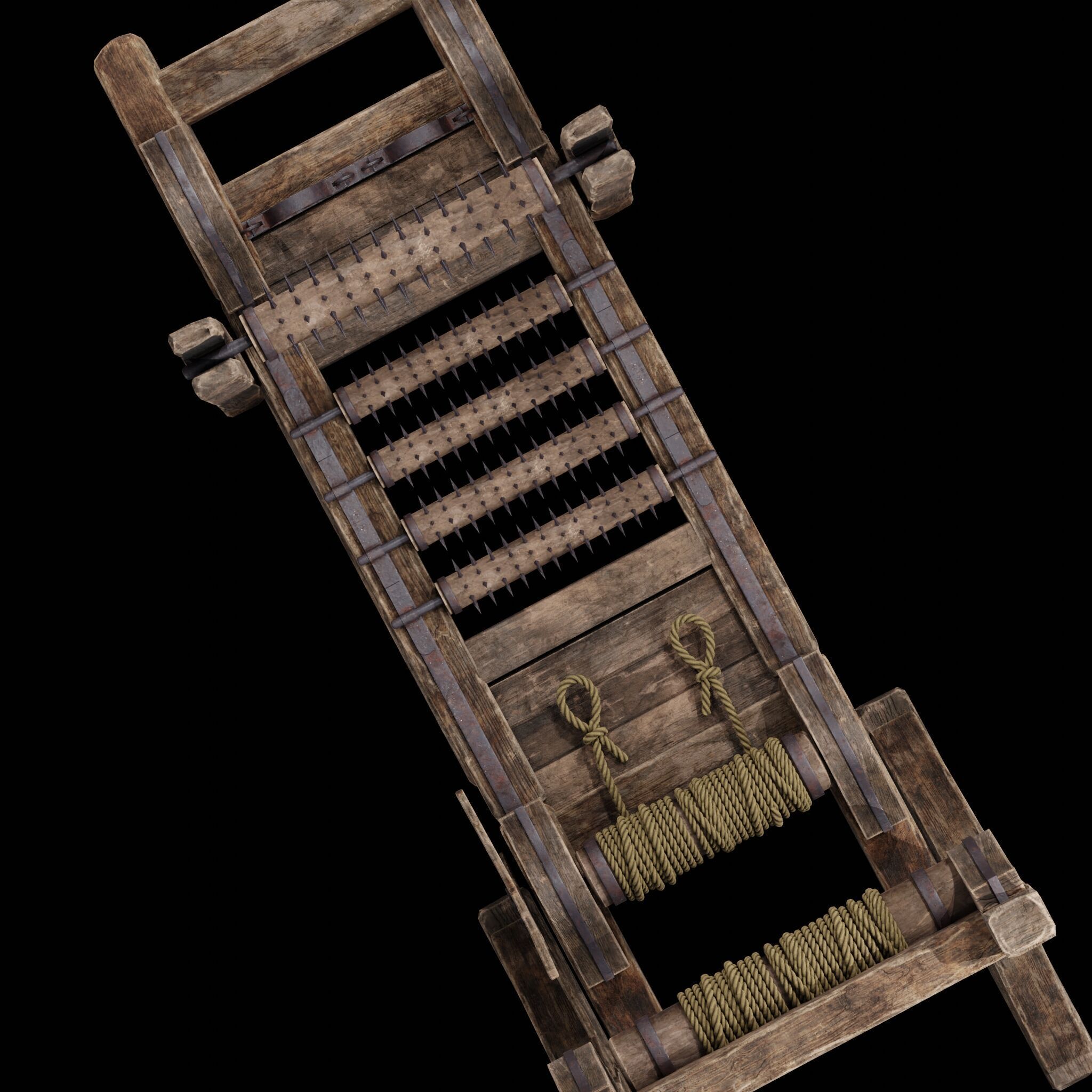 NANITE MODULAR TORTURE RACK - 5-PIECE MEDIEVAL DEVICE PACK Low-poly 3D model_33