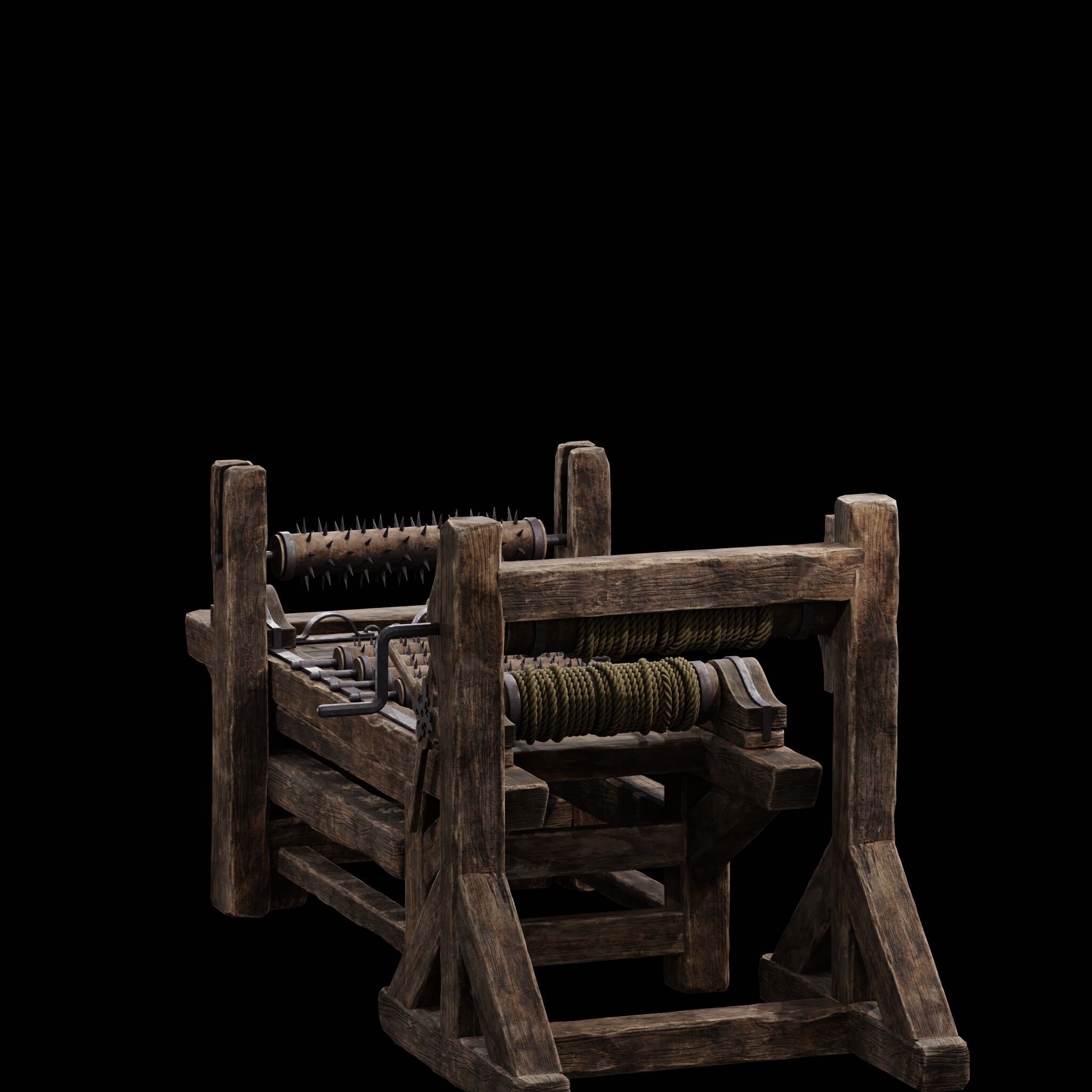 NANITE MODULAR TORTURE RACK - 5-PIECE MEDIEVAL DEVICE PACK Low-poly 3D model_19