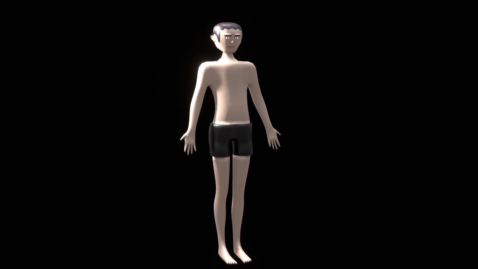 character low poly cartoon male citizen Low-poly 3D model_1