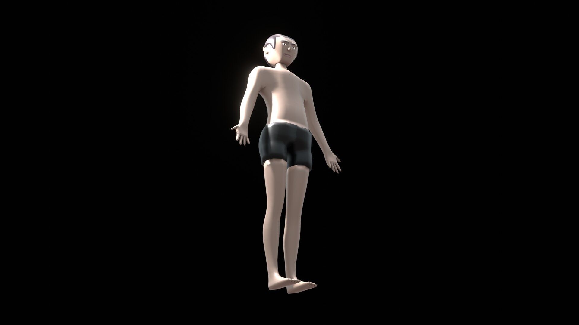character low poly cartoon male citizen Low-poly 3D model_6