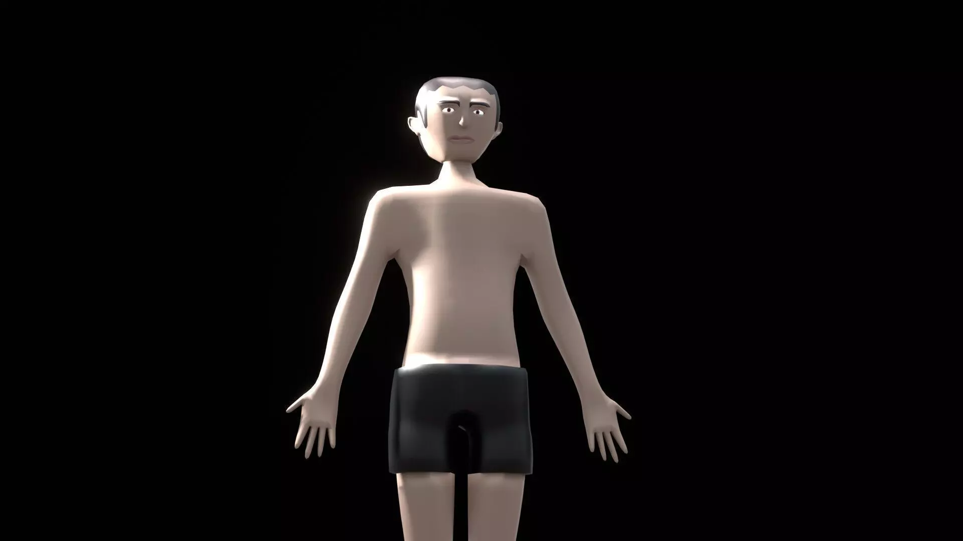 character low poly cartoon male citizen Low-poly 3D model_0