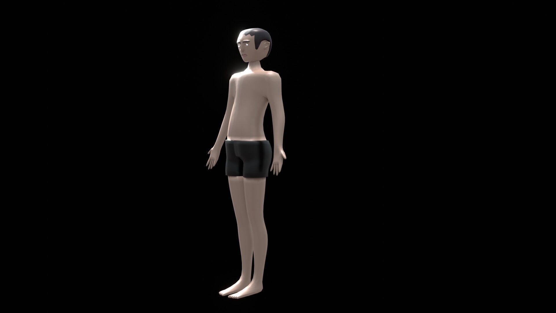 character low poly cartoon male citizen Low-poly 3D model_2