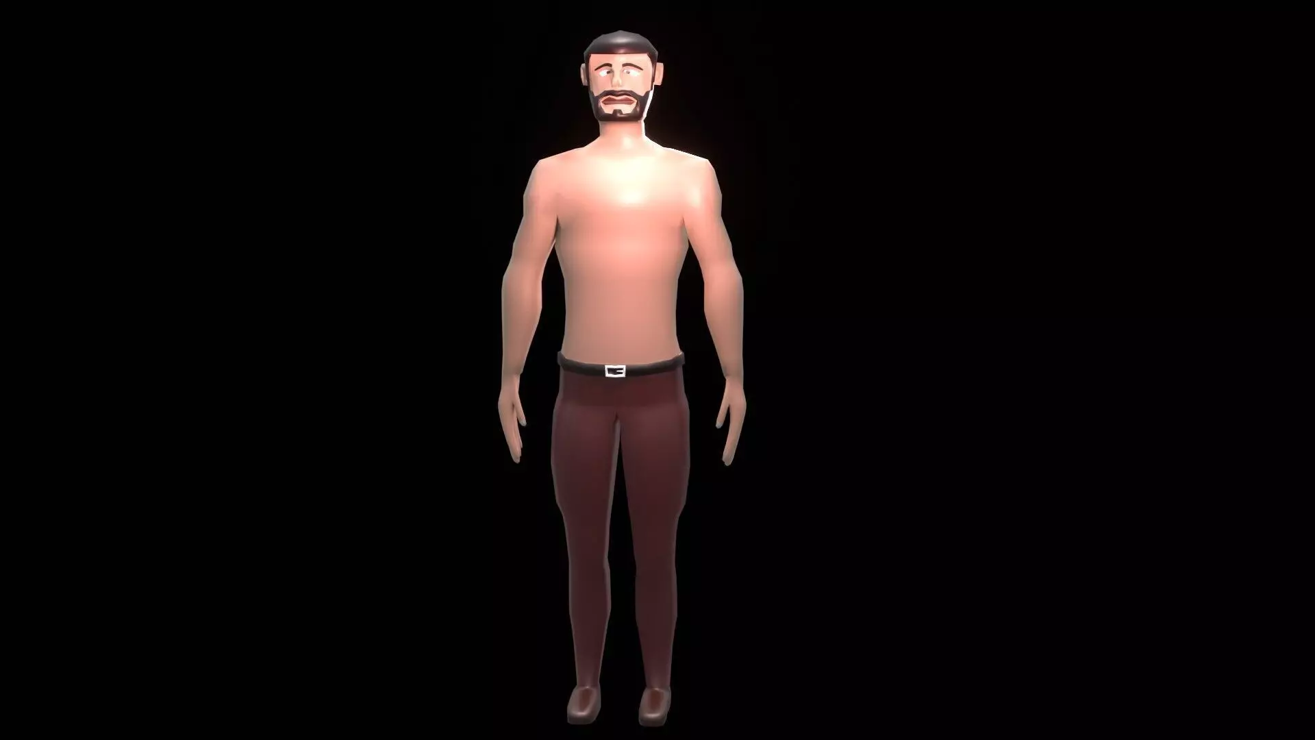 low poly male cartoon character citizen Low-poly 3D model_0
