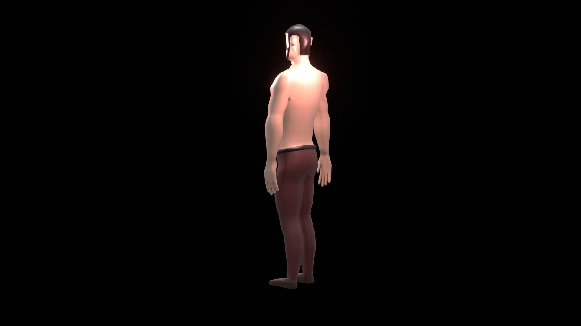 low poly male cartoon character citizen Low-poly 3D model_5