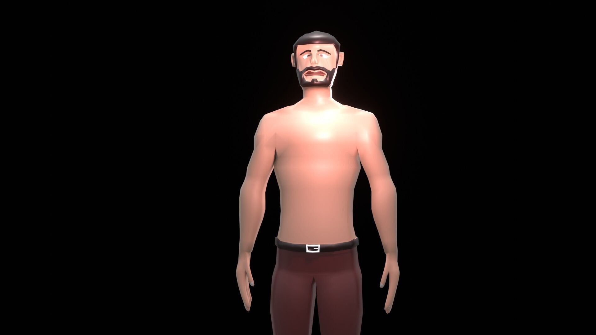 low poly male cartoon character citizen Low-poly 3D model_9