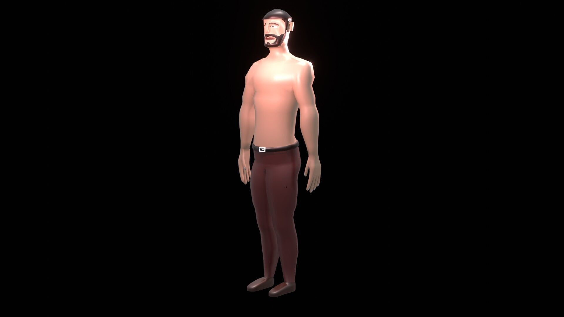 low poly male cartoon character citizen Low-poly 3D model_3