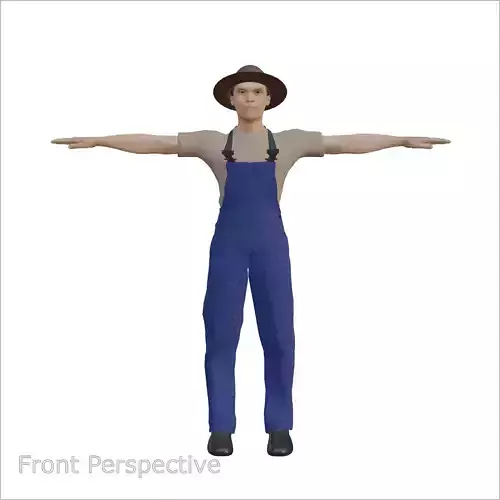 Caucasian Farmer Character