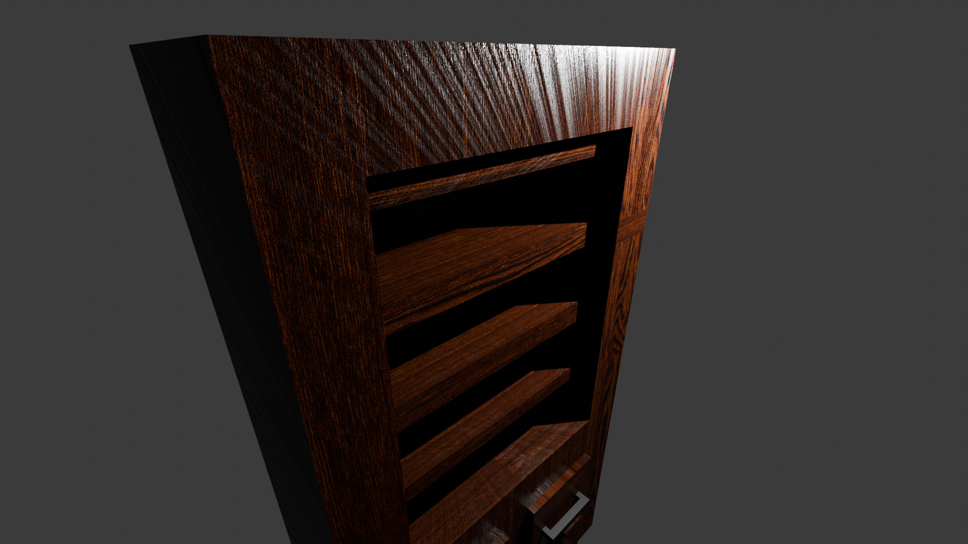 3D Bookshelf with Drawers 3D model_3