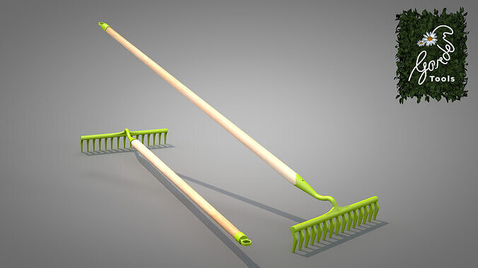 Garden Rake 15 Tines 3D model
