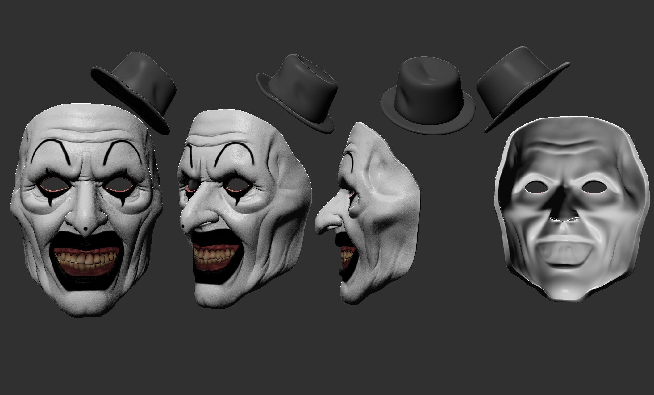 Terrifier Art The Clown Mask 3D print model_3